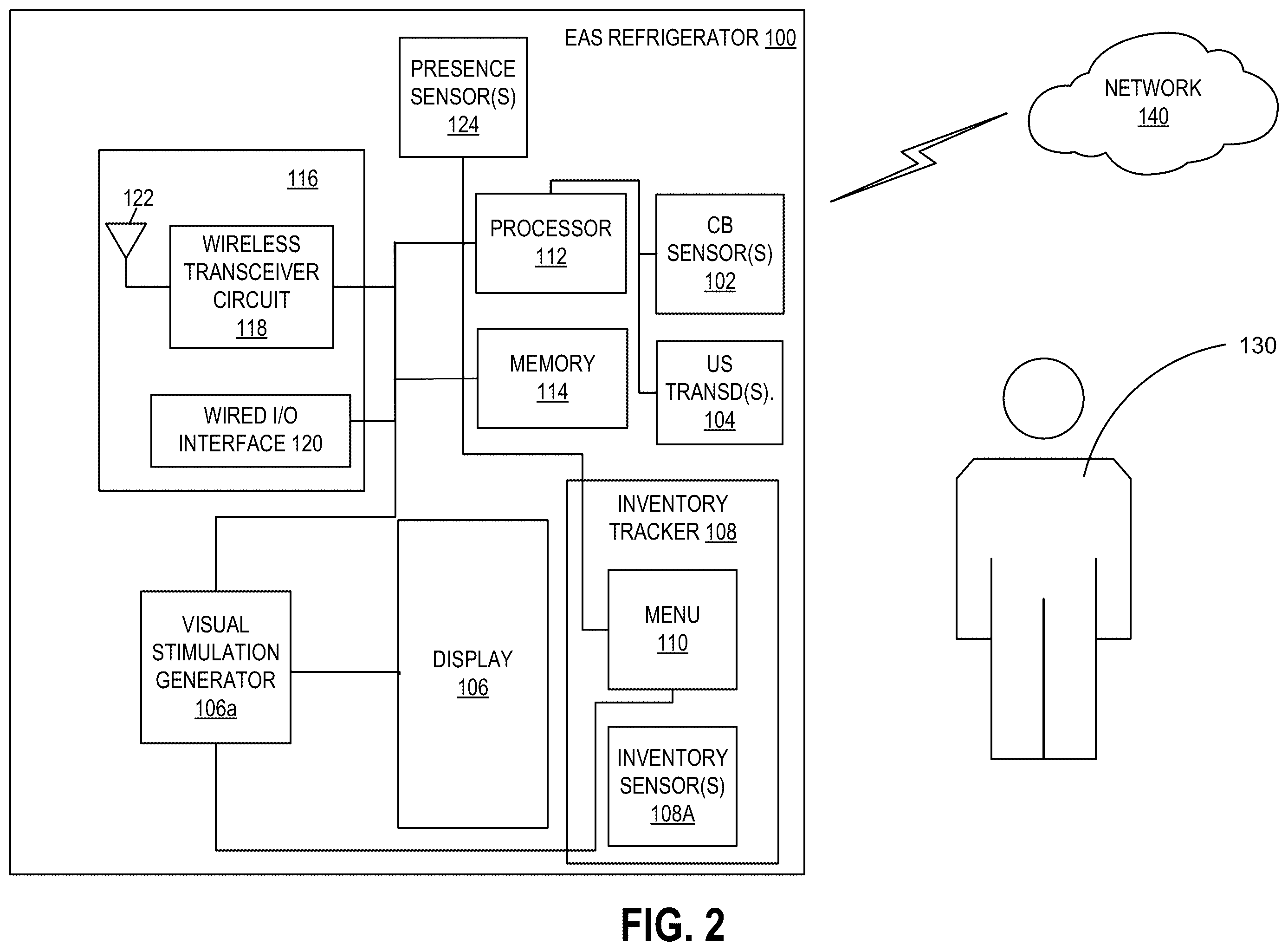 Patent US12167906 Figure 2 – Emotion-aware smart refrigerator
