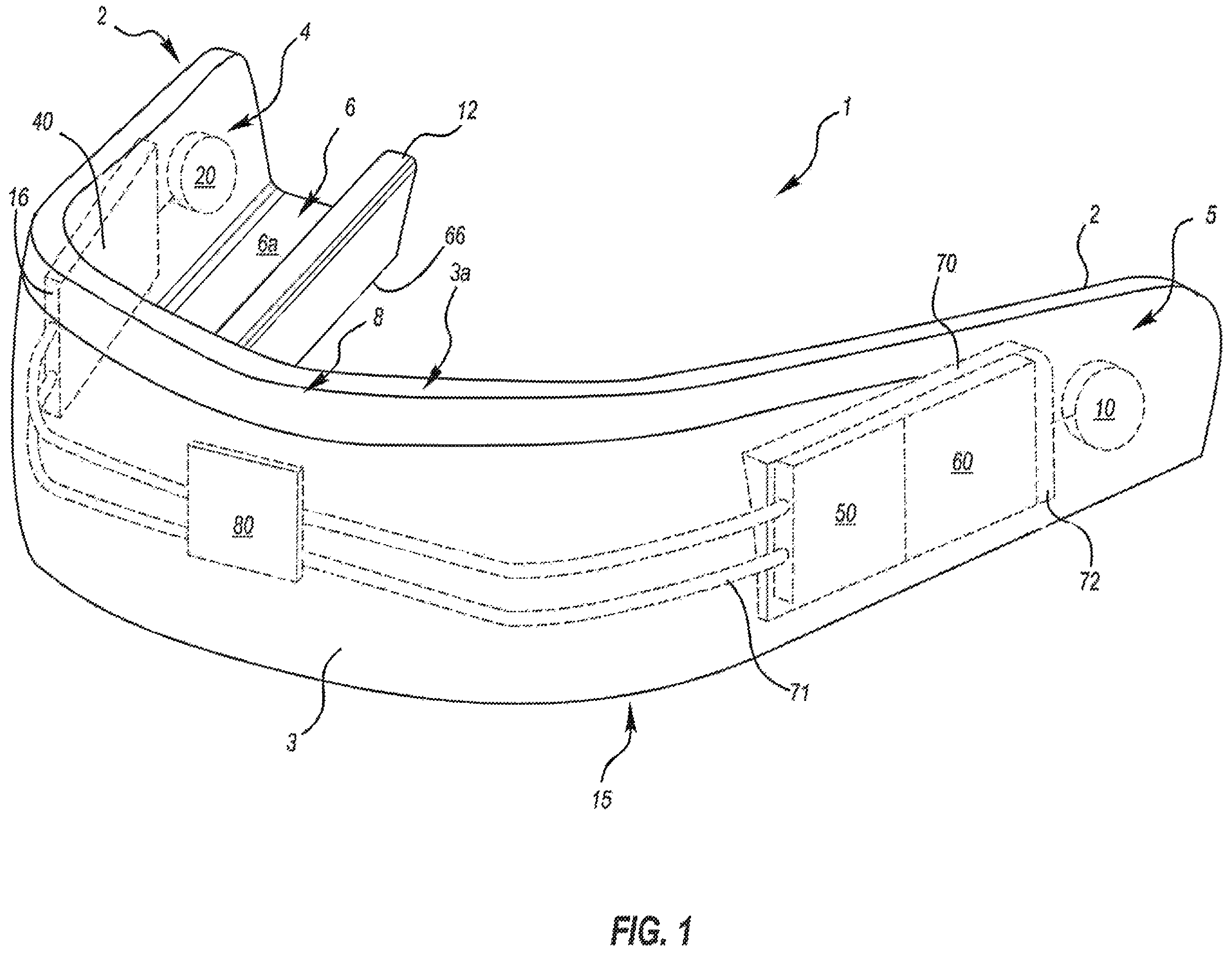 Patent US12167912 Figure 1 – Impact sensing wearable device and method