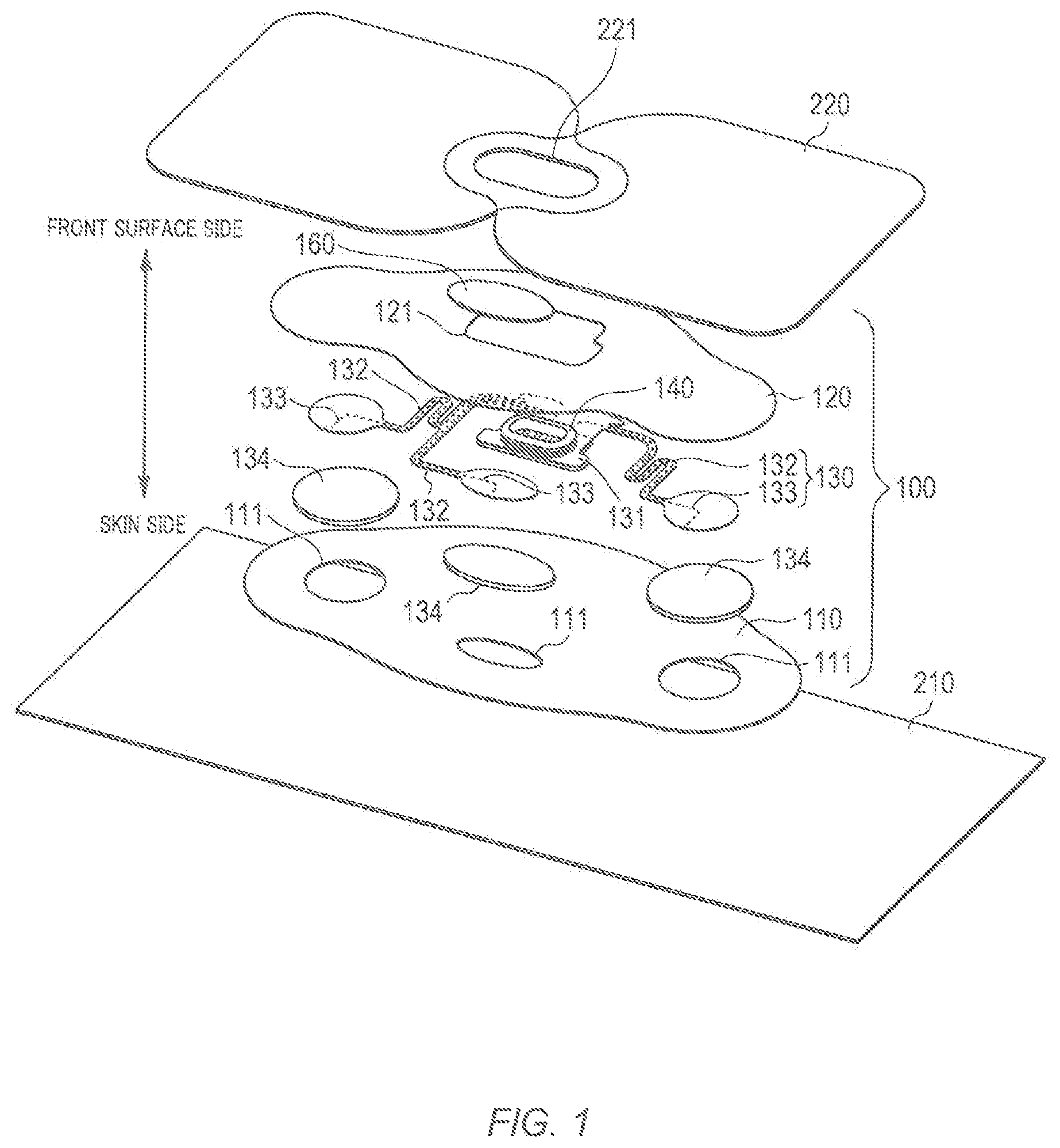 Patent US12167914 — Sensor sheet — Figure 1