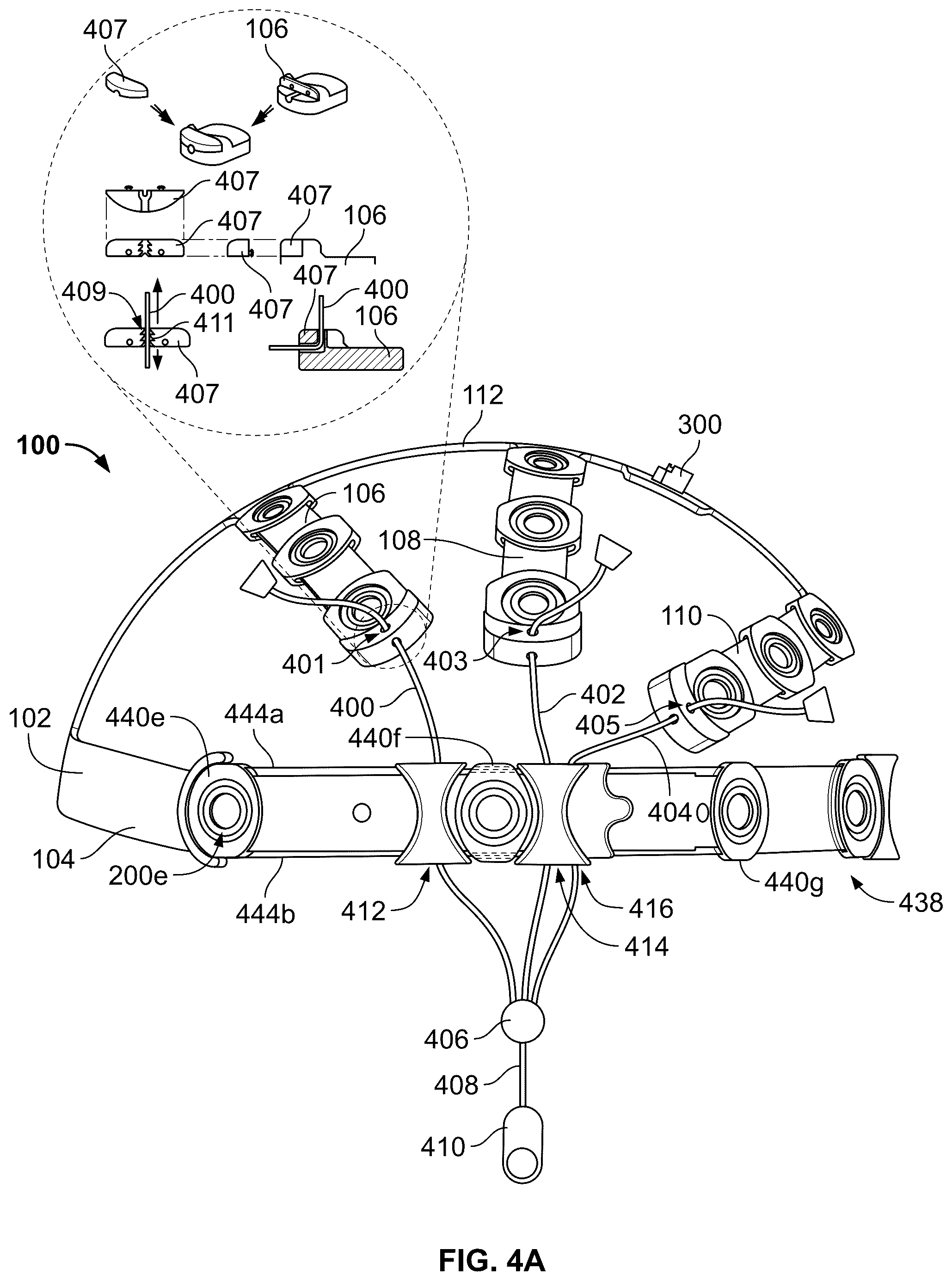 Patent US12167920 Figure 4 – Headsets and electrodes for gathering electroencepalographic data