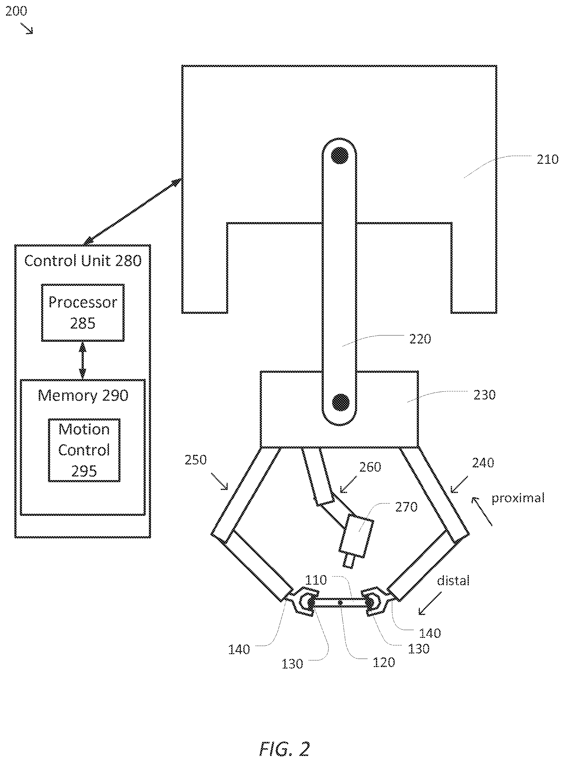 Patent US12167943 Figure 2 – System and method for an articulated arm based tool guide