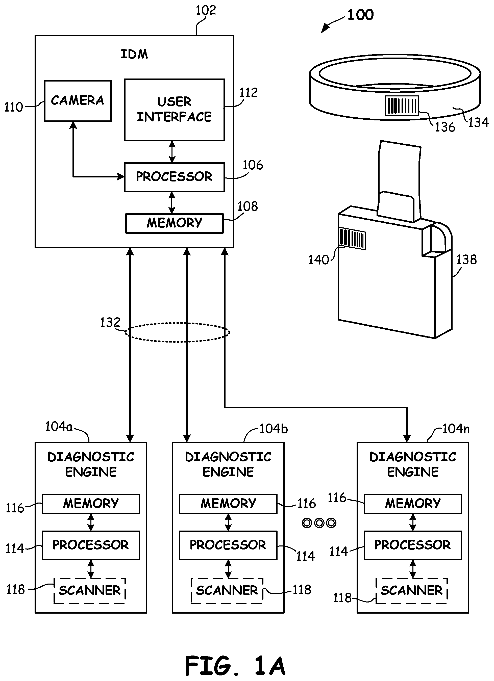 Patent US12167945 — Patient ID and sample ID workflow methods and apparatus for facilitating diagnostic testing — Figure 1