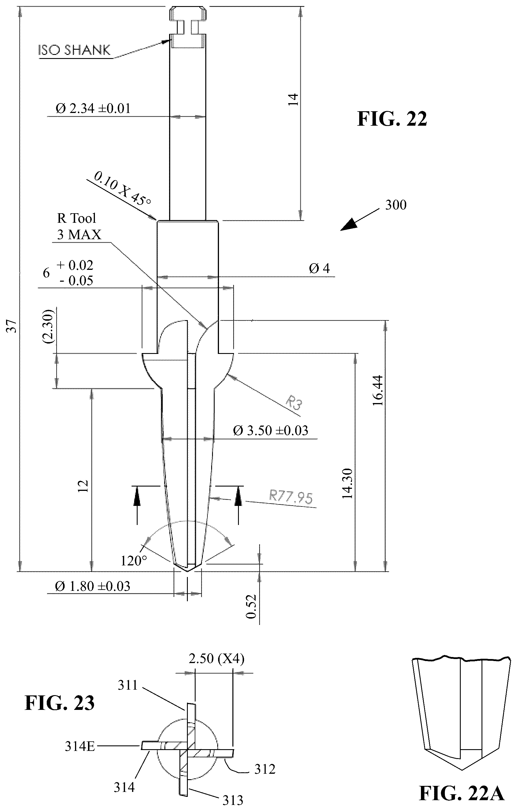 Patent US12167951 Figure 10 – Osteotomy drill bit to produce an optimally shaped jawbone opening for a dental implant and abutment