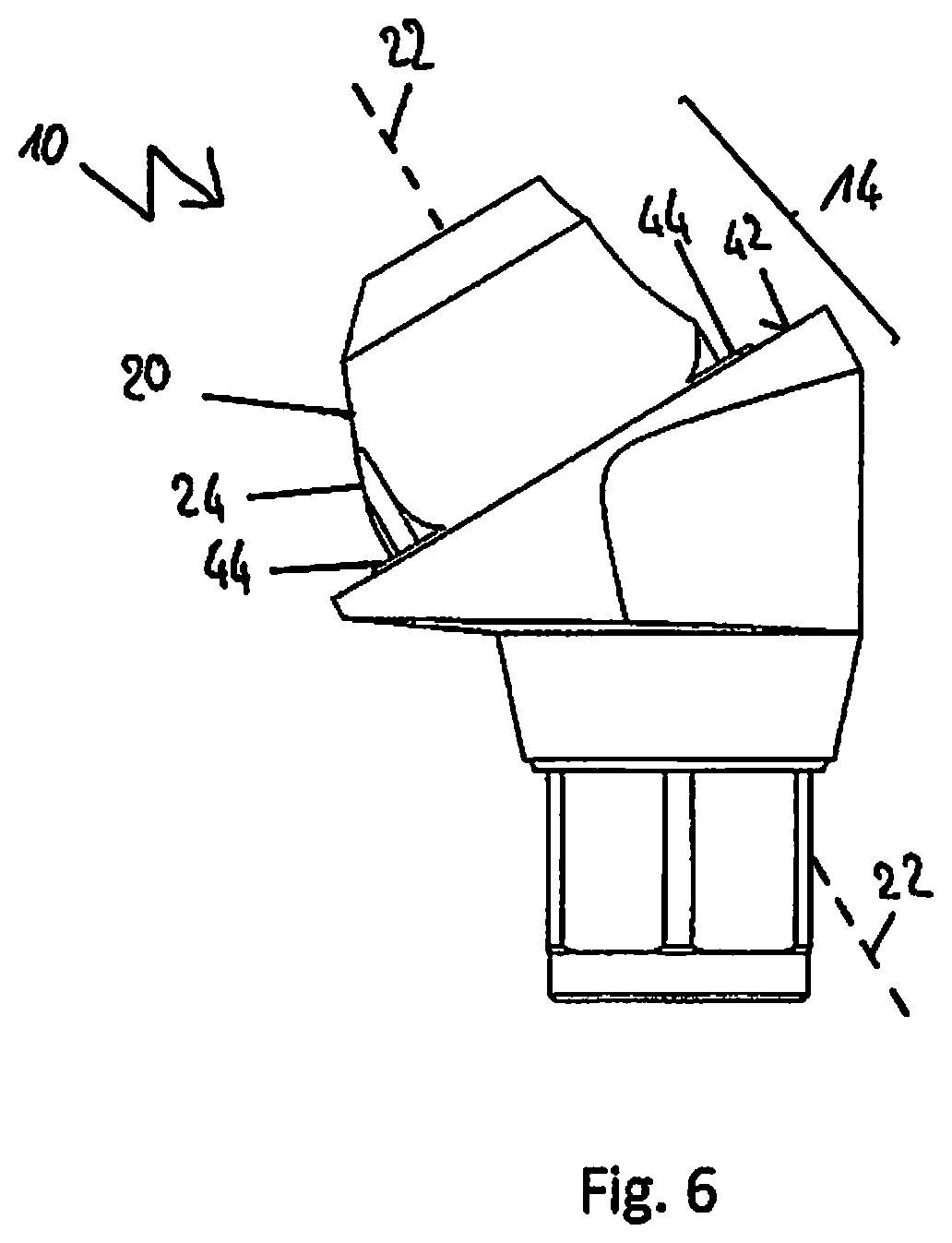 Patent US12167952 Figure 4 – Abutment for holding a dental prosthesis to a jaw implant, and method for producing a dental prosthesis