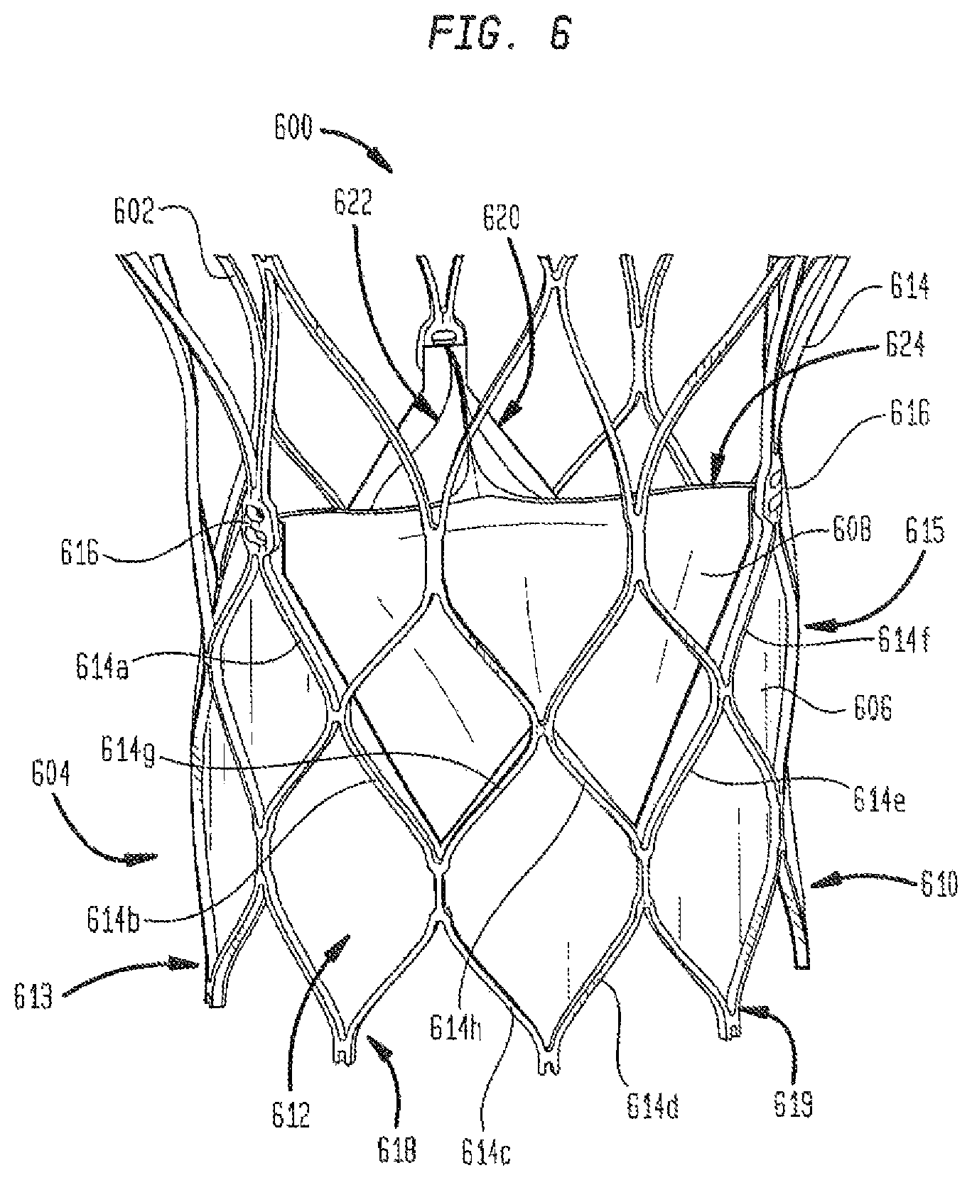 Patent US12167962 Figure 6 – Valve leaflet attachment in collapsible prosthetic valves