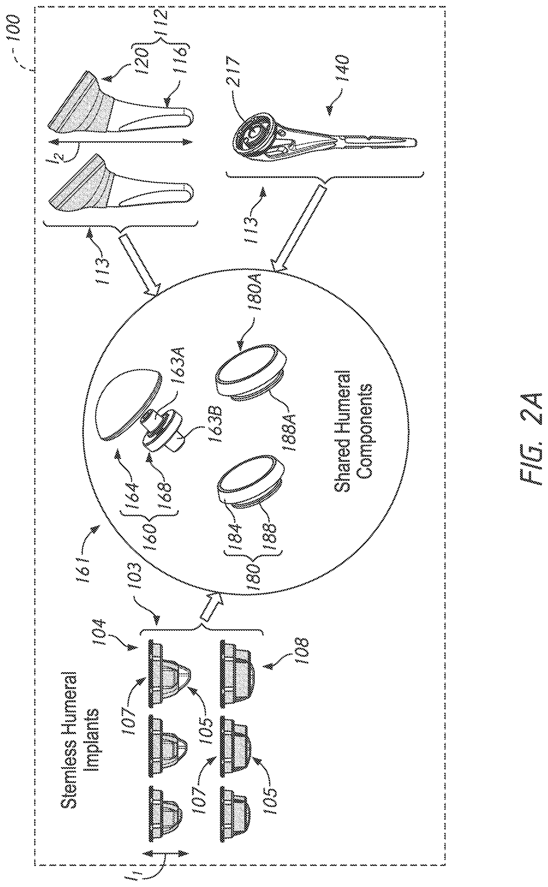 Patent US12167966 Figure 3 – Shoulder prosthesis components and assemblies