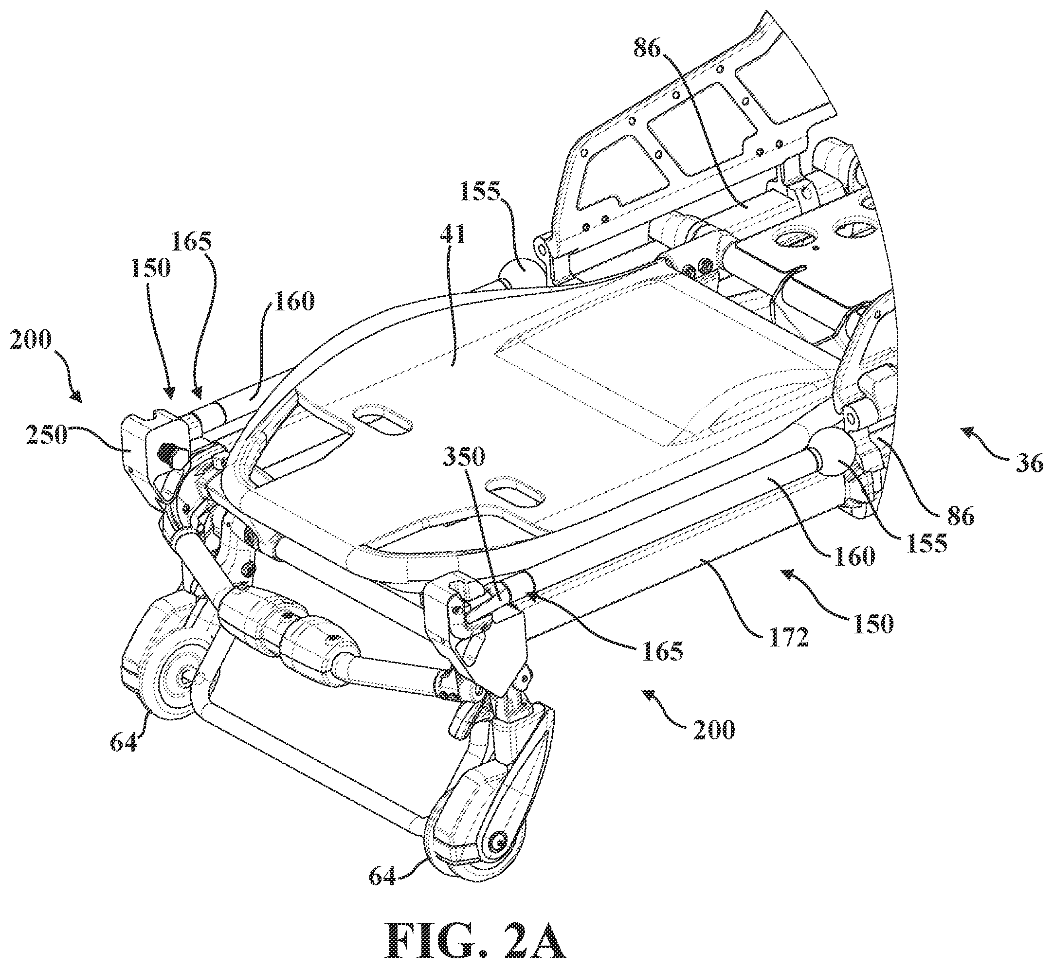 Patent US12167981 Figure 2 – Patient transport apparatus with adjustable handle