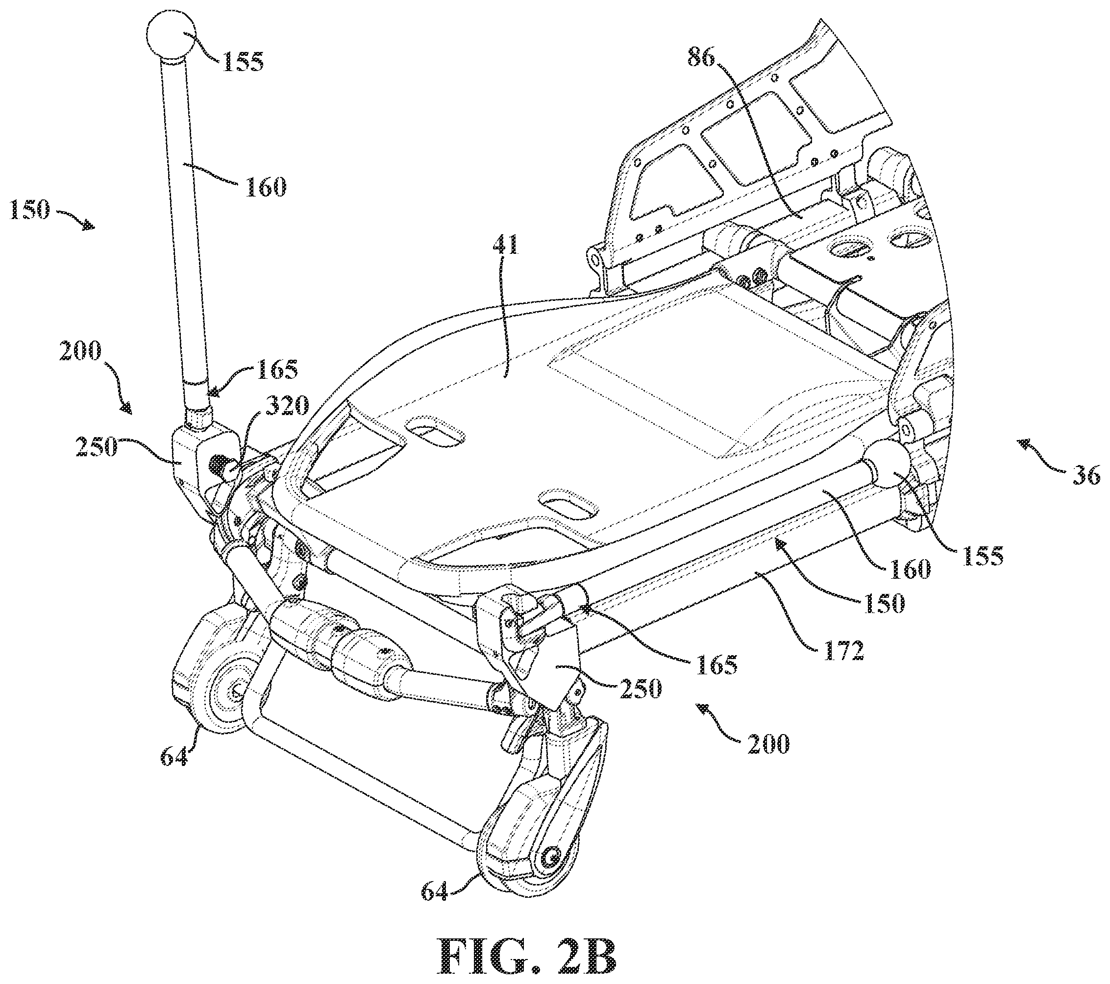Patent US12167981 Figure 3 – Patient transport apparatus with adjustable handle