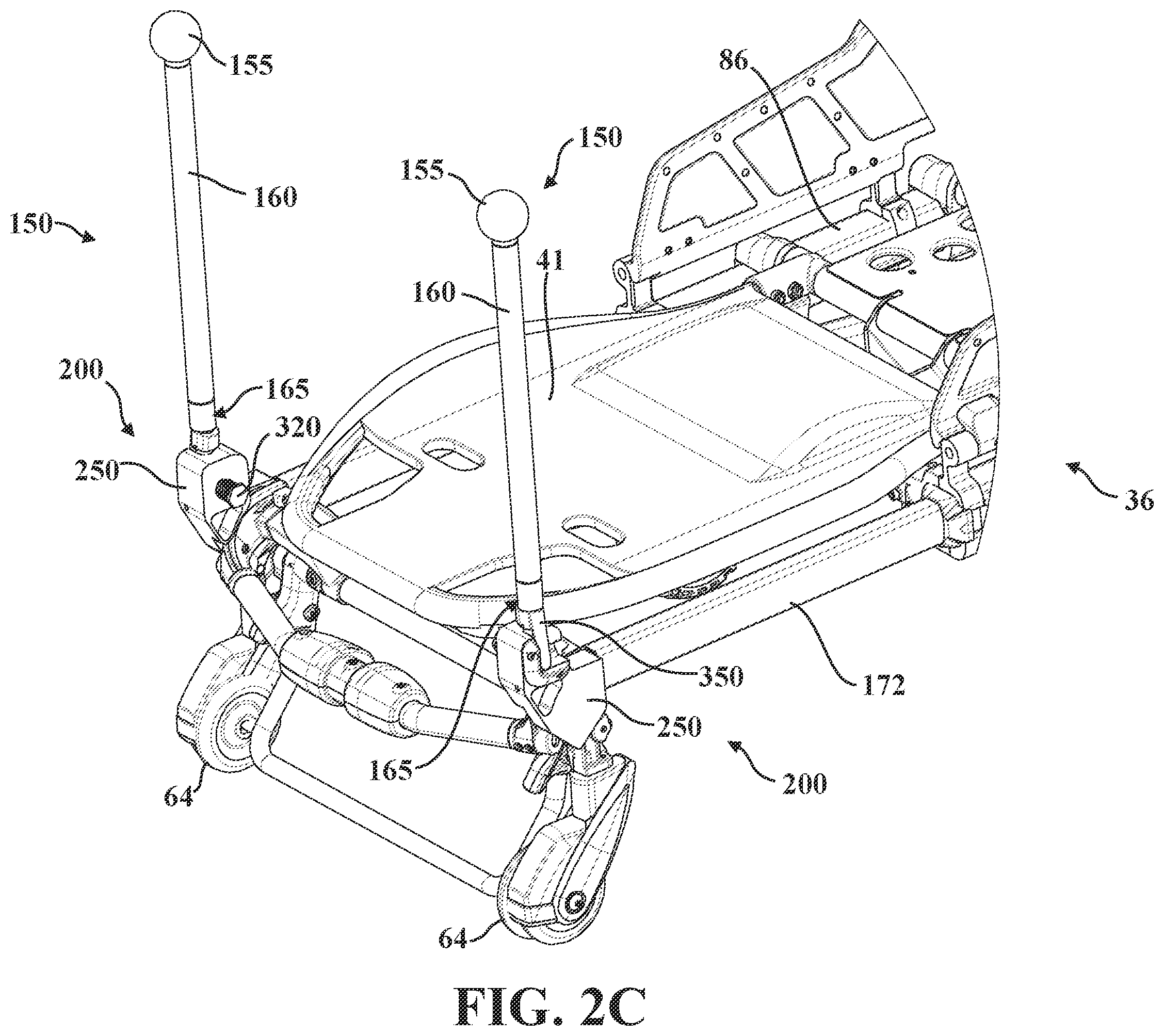 Patent US12167981 Figure 4 – Patient transport apparatus with adjustable handle