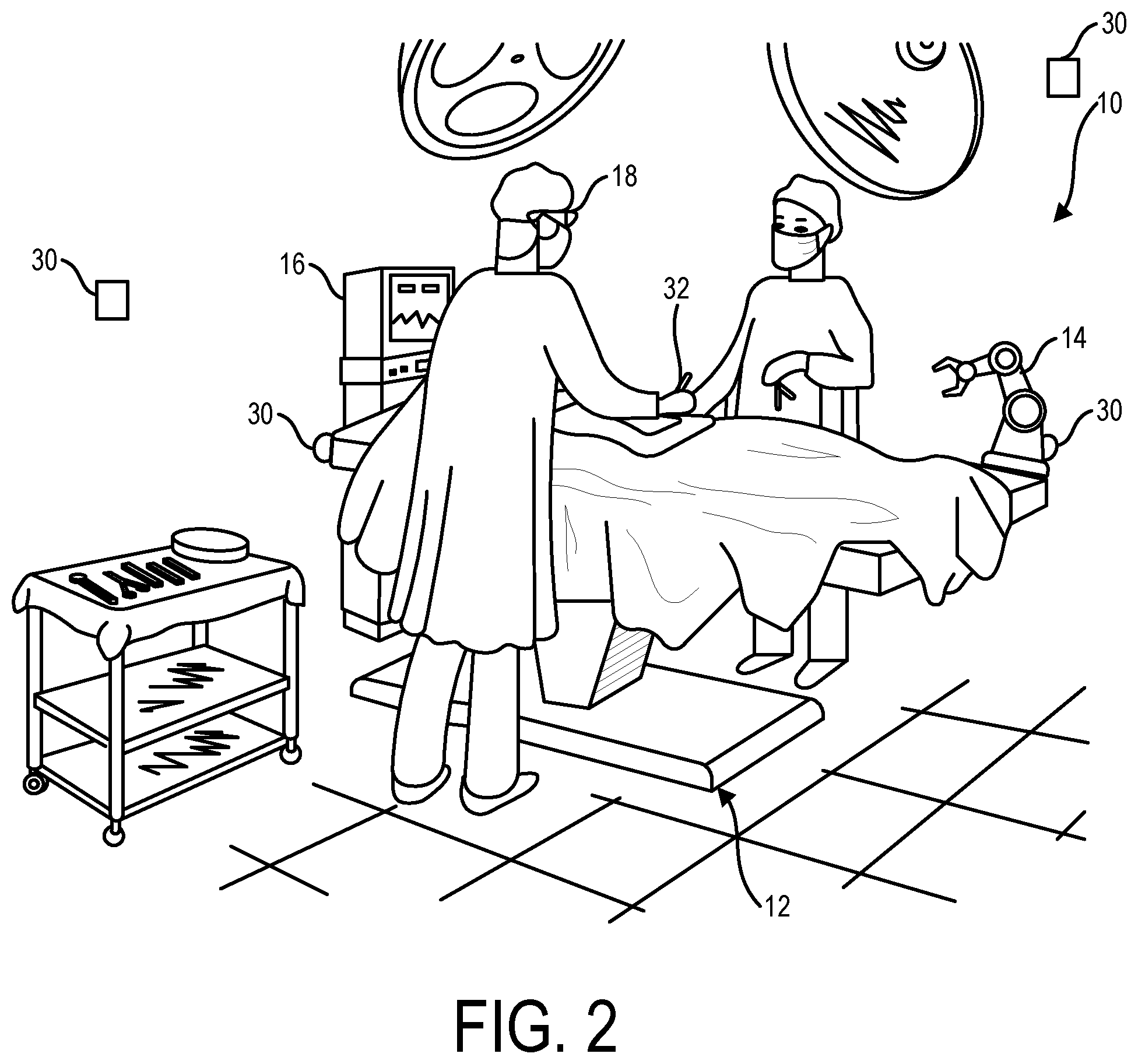 Patent US12167984 Figure 2 – Robotic systems, operating room systems, insulated conductor including biologically active material, microplastic filter, and combinations thereof