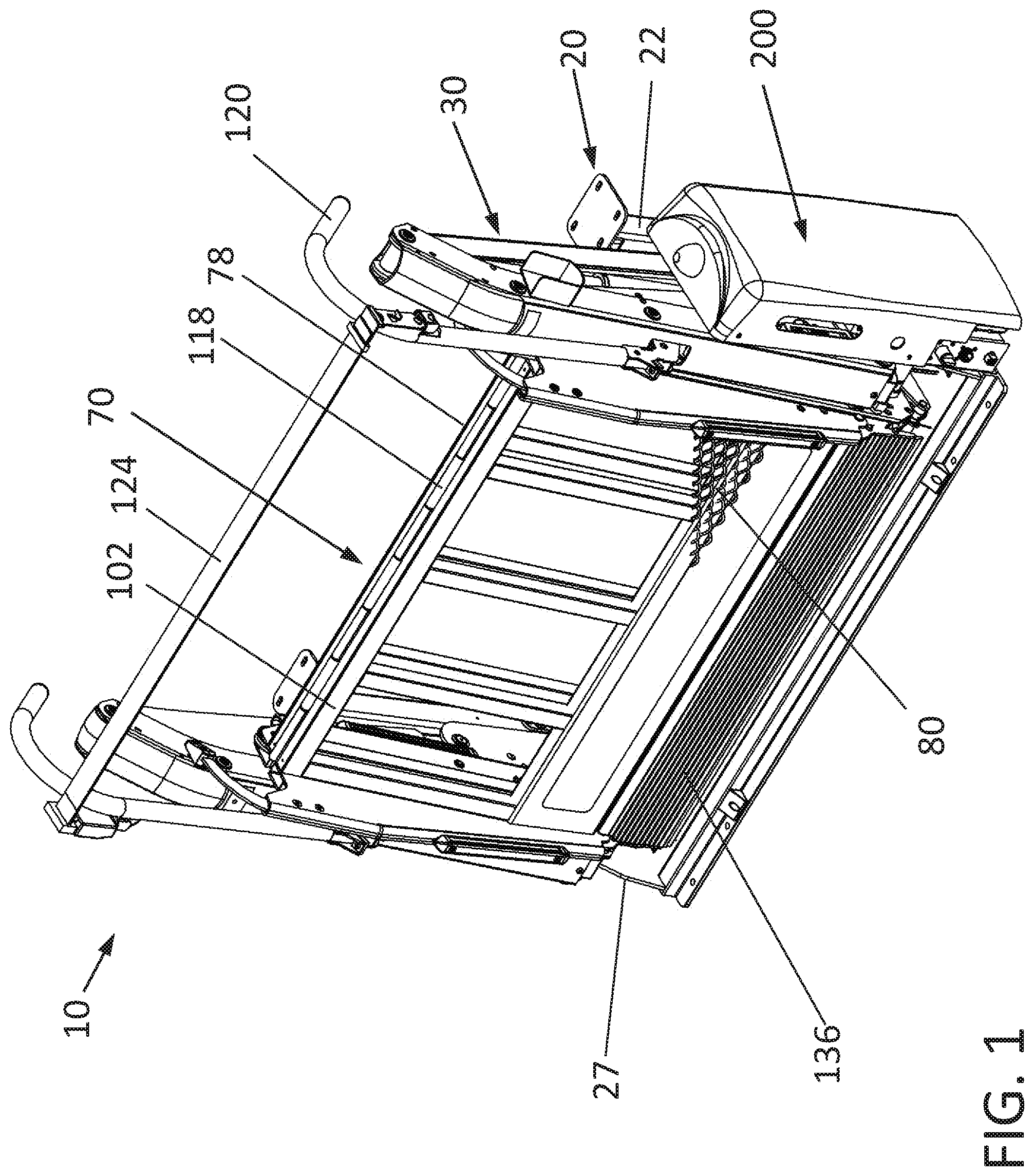 Patent US12167986 Figure 1 – Platform lift with enhanced occupant sensing, platform lifting and locking