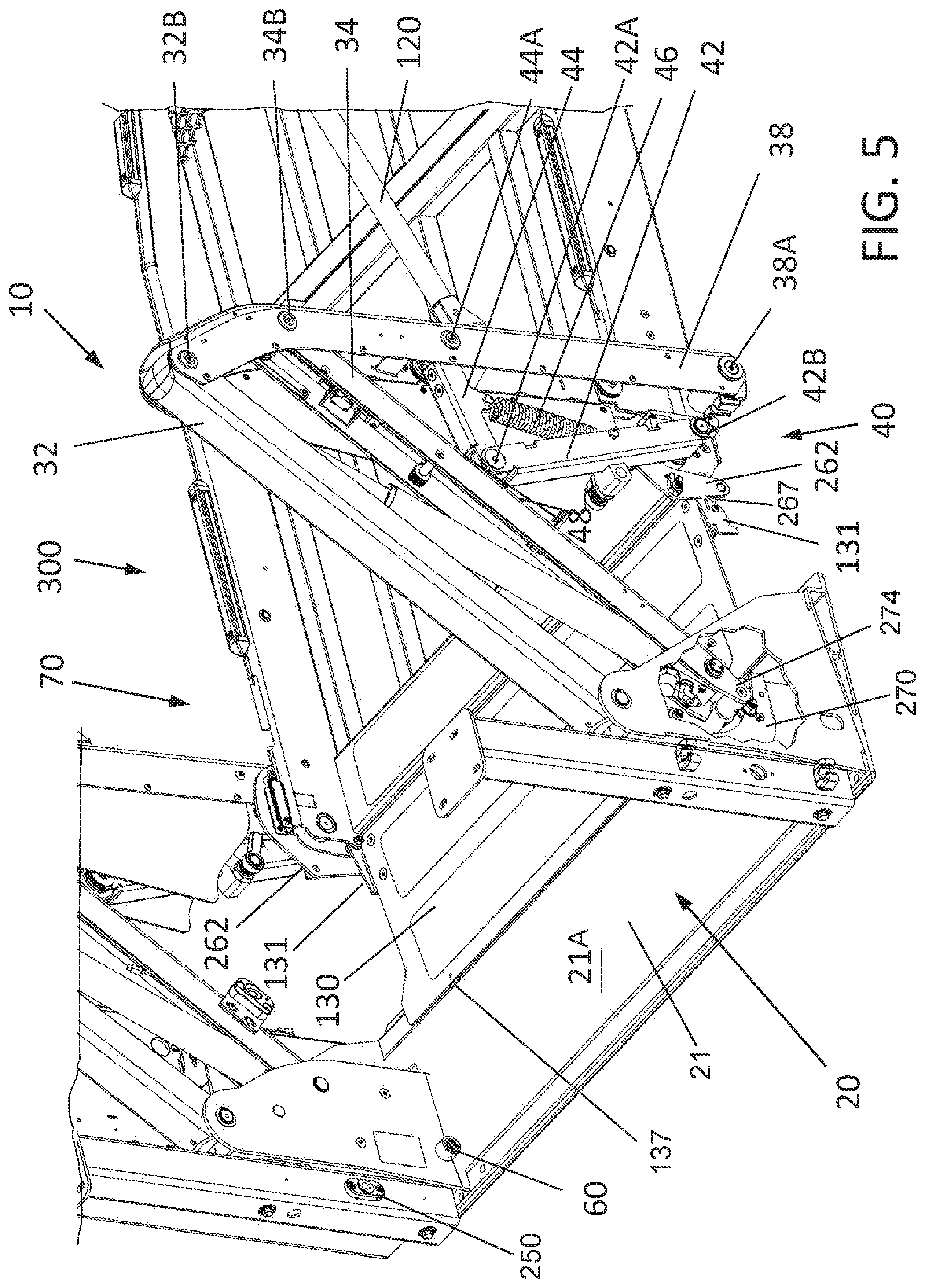 Patent US12167986 Figure 5 – Platform lift with enhanced occupant sensing, platform lifting and locking