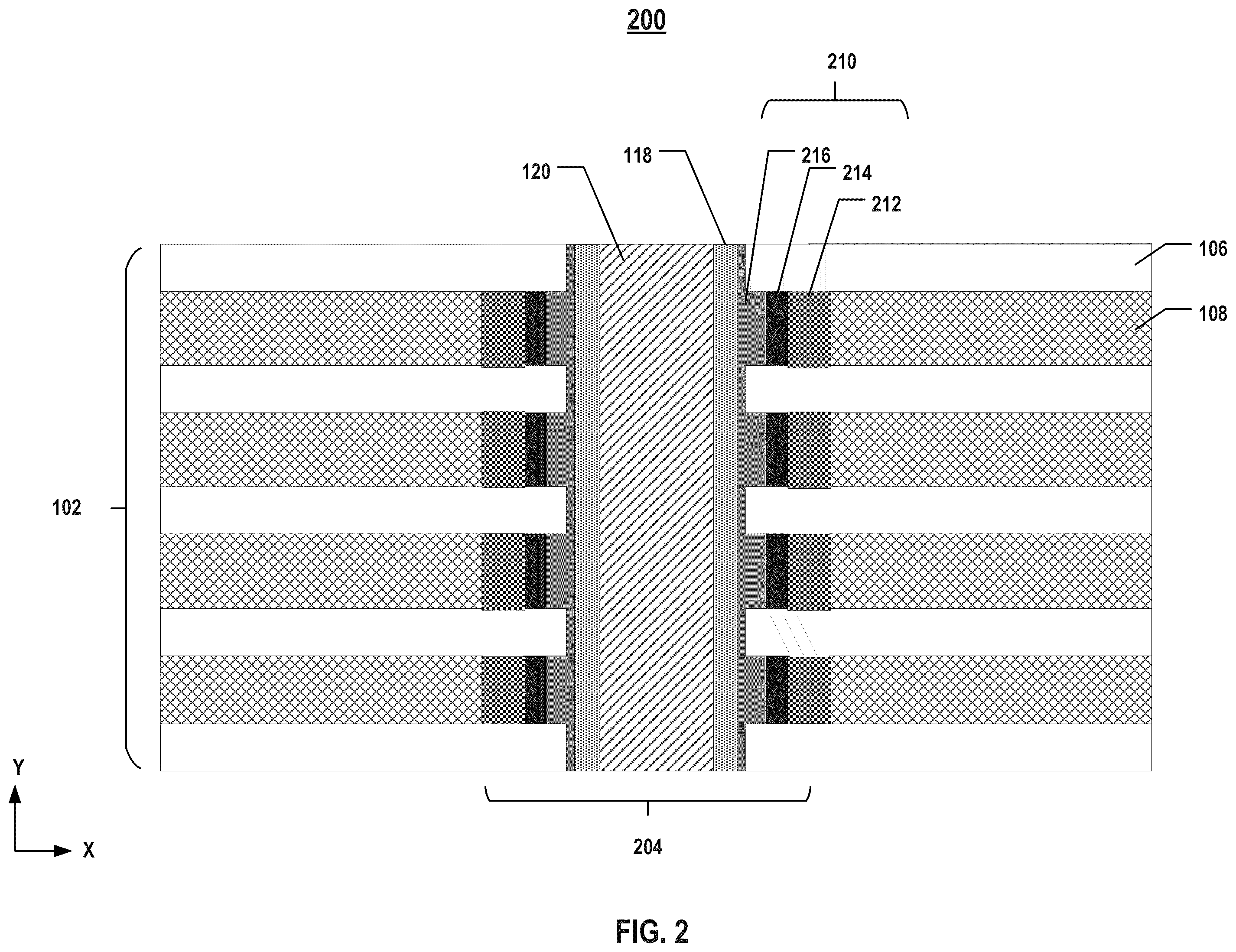 Patent US12171098 Figure 2 – Three-dimensional memory device with improved charge lateral migration and method for forming the same