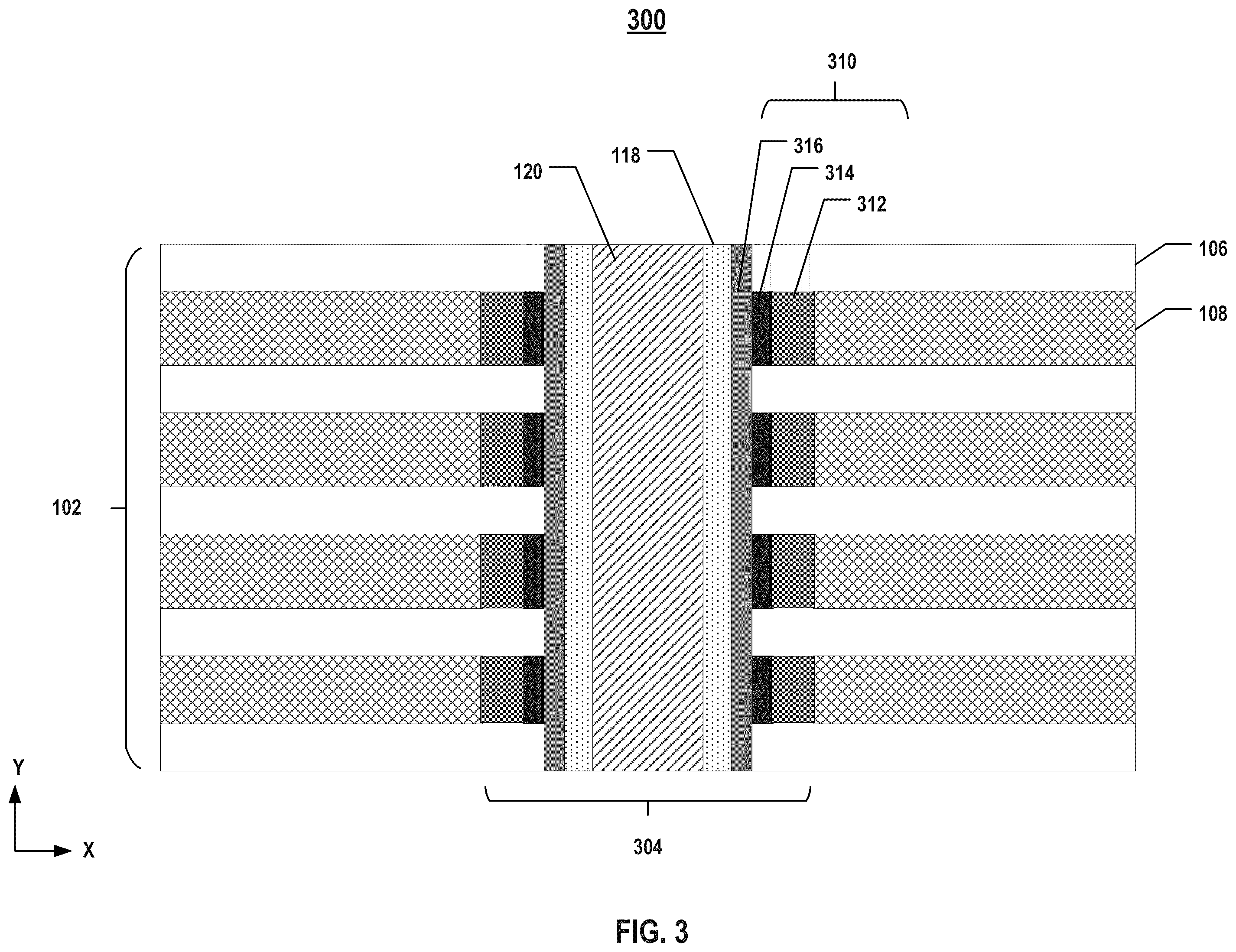 Patent US12171098 Figure 3 – Three-dimensional memory device with improved charge lateral migration and method for forming the same