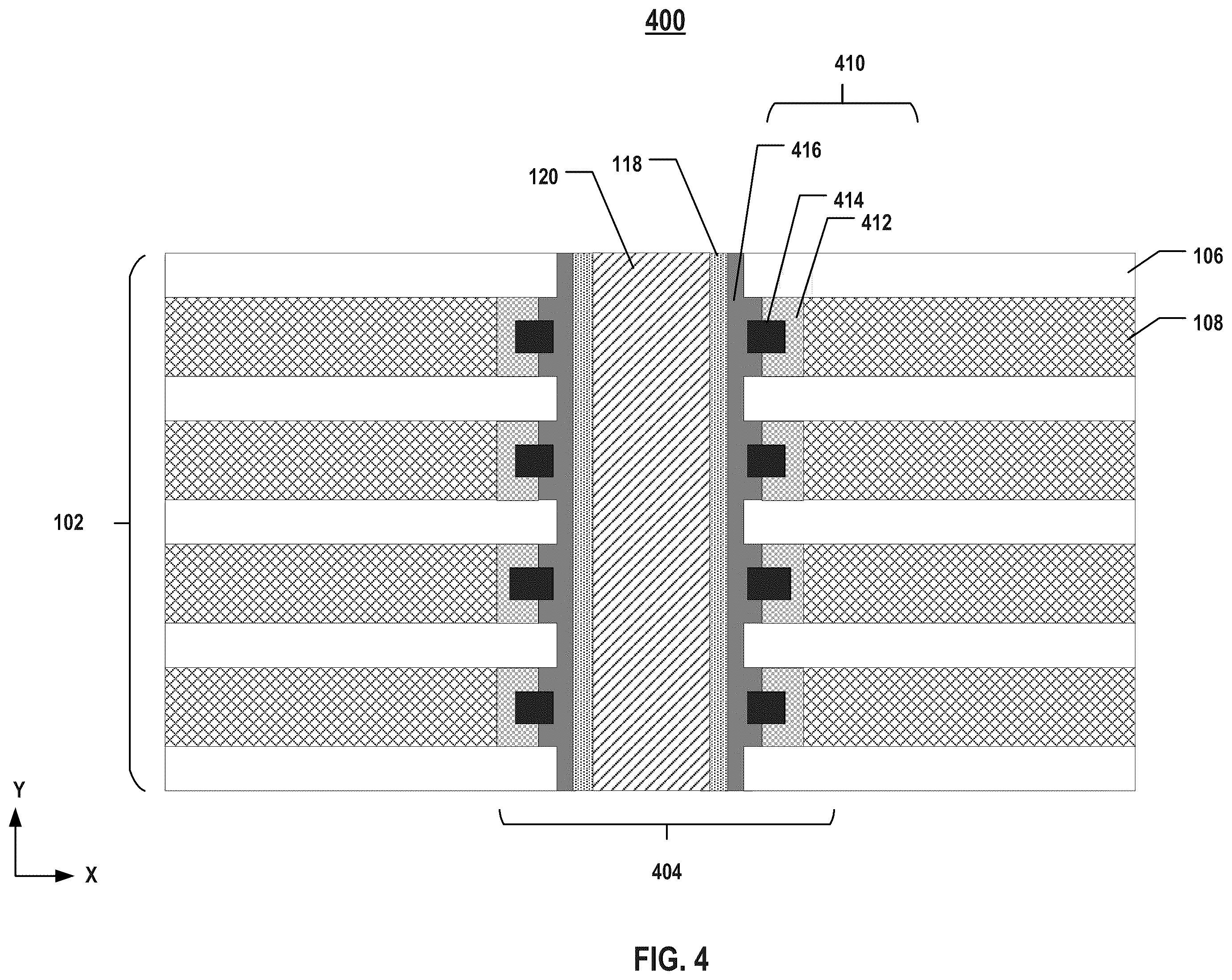 Patent US12171098 Figure 4 – Three-dimensional memory device with improved charge lateral migration and method for forming the same