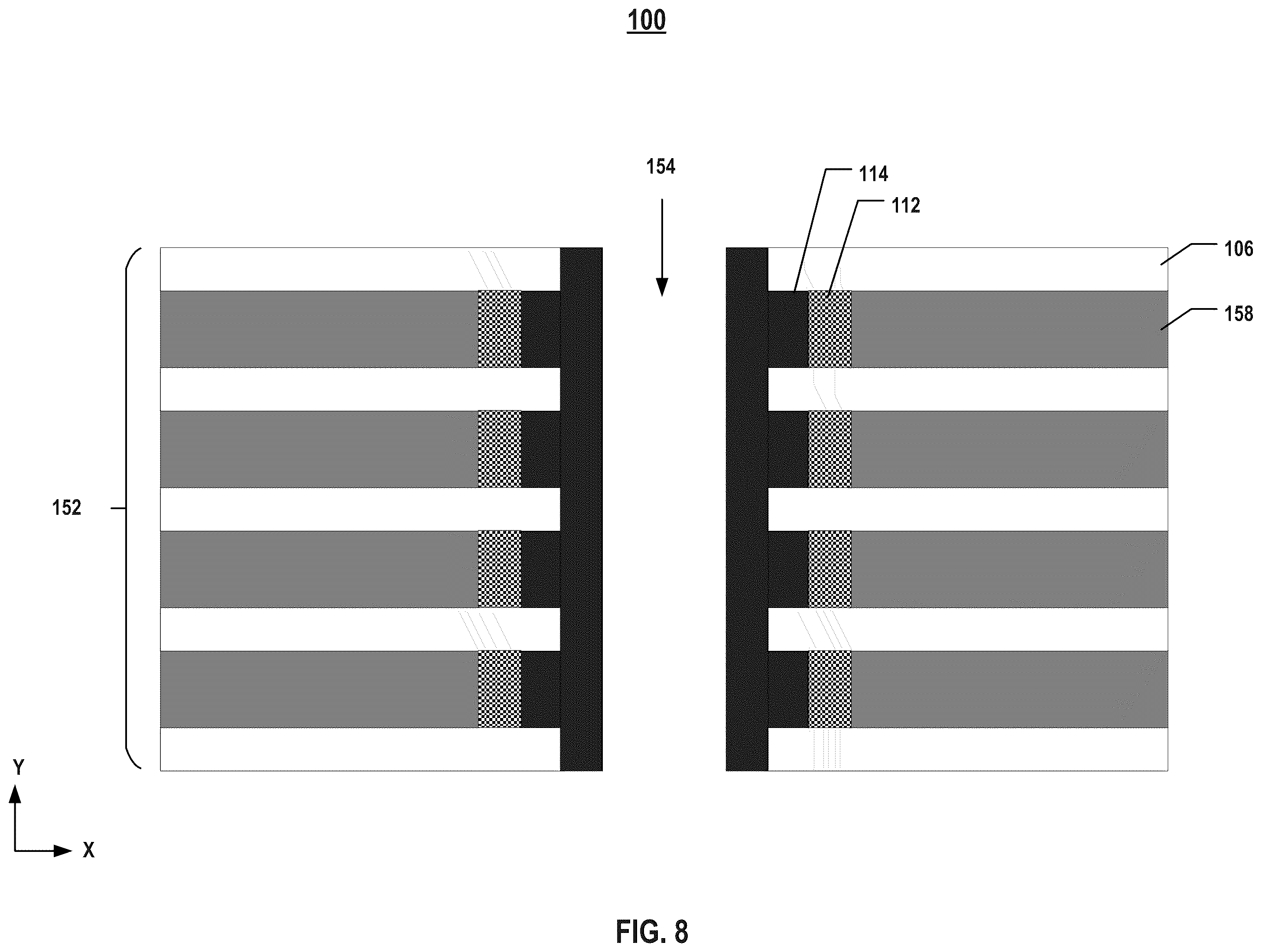 Patent US12171098 Figure 8 – Three-dimensional memory device with improved charge lateral migration and method for forming the same