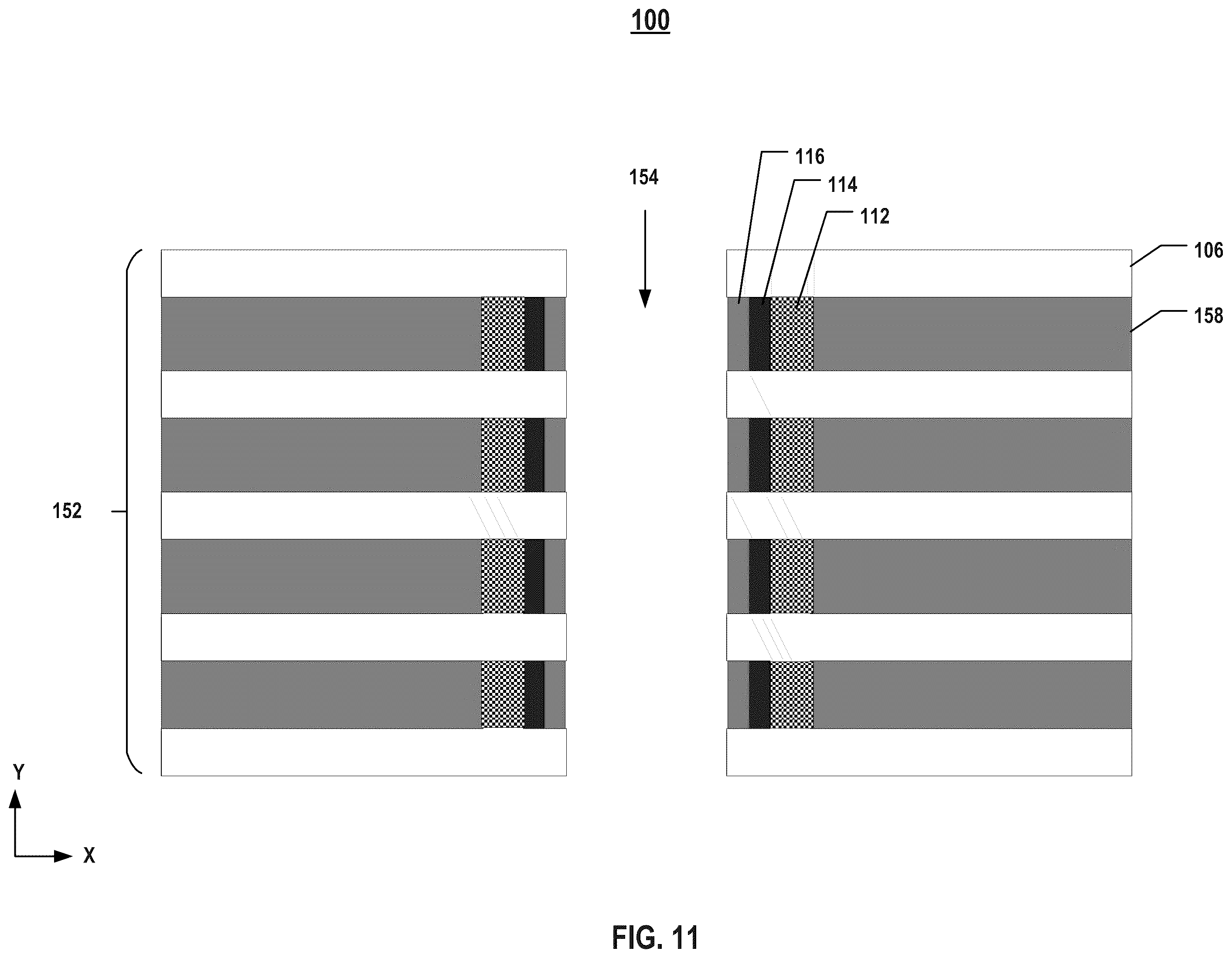 Patent US12171098 Figure 11 – Three-dimensional memory device with improved charge lateral migration and method for forming the same