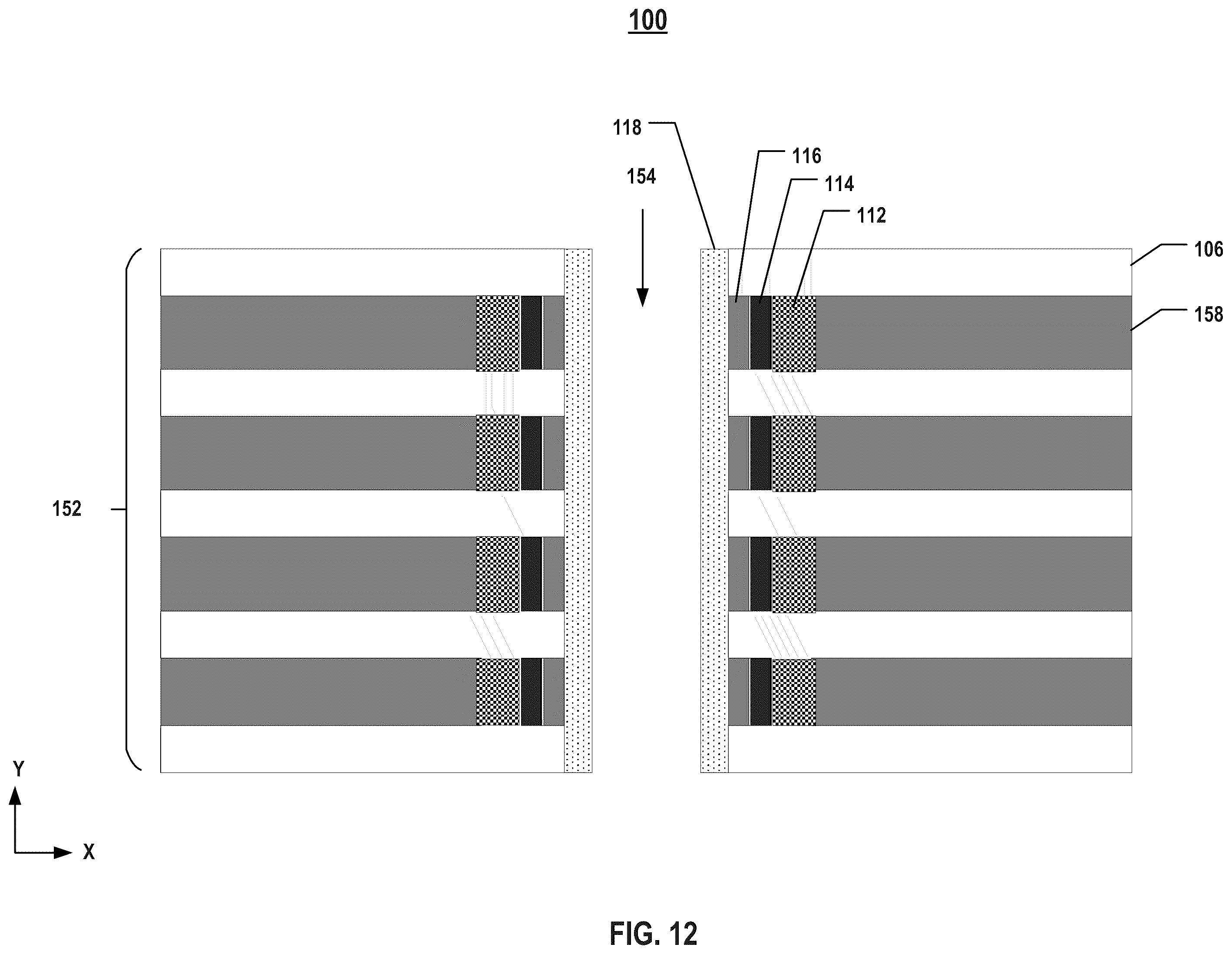 Patent US12171098 Figure 12 – Three-dimensional memory device with improved charge lateral migration and method for forming the same
