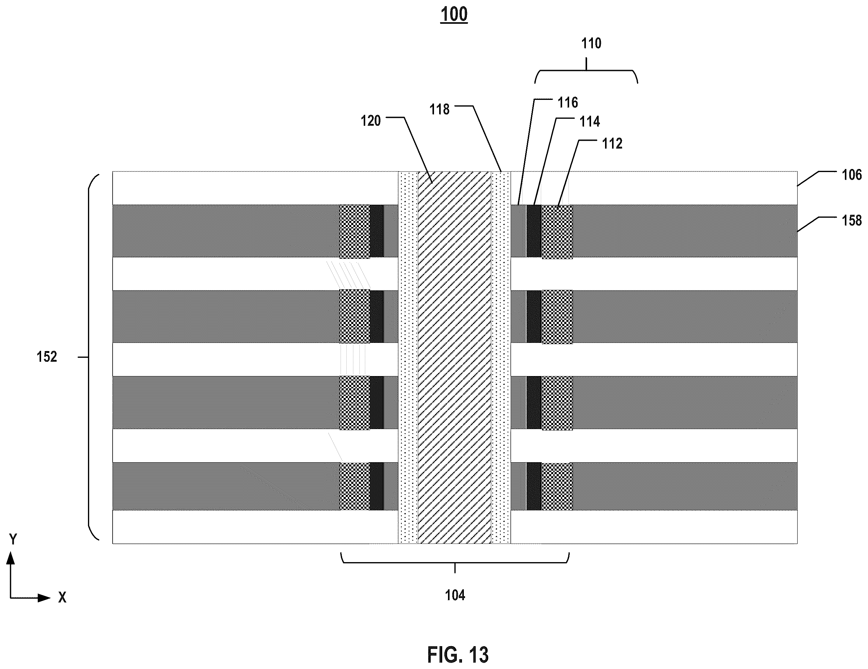 Patent US12171098 Figure 13 – Three-dimensional memory device with improved charge lateral migration and method for forming the same