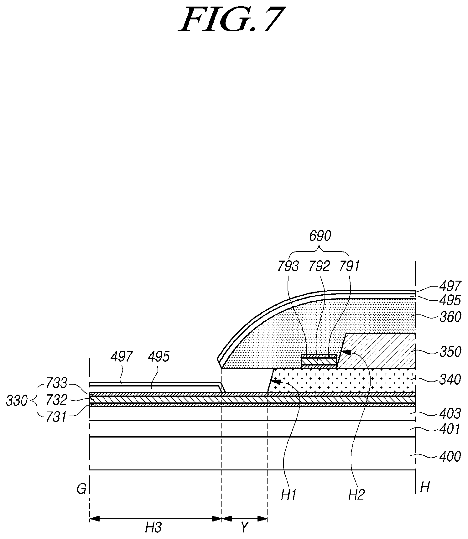 Patent US12171111 Figure 7 – Display panel and electroluminescent display device including the same