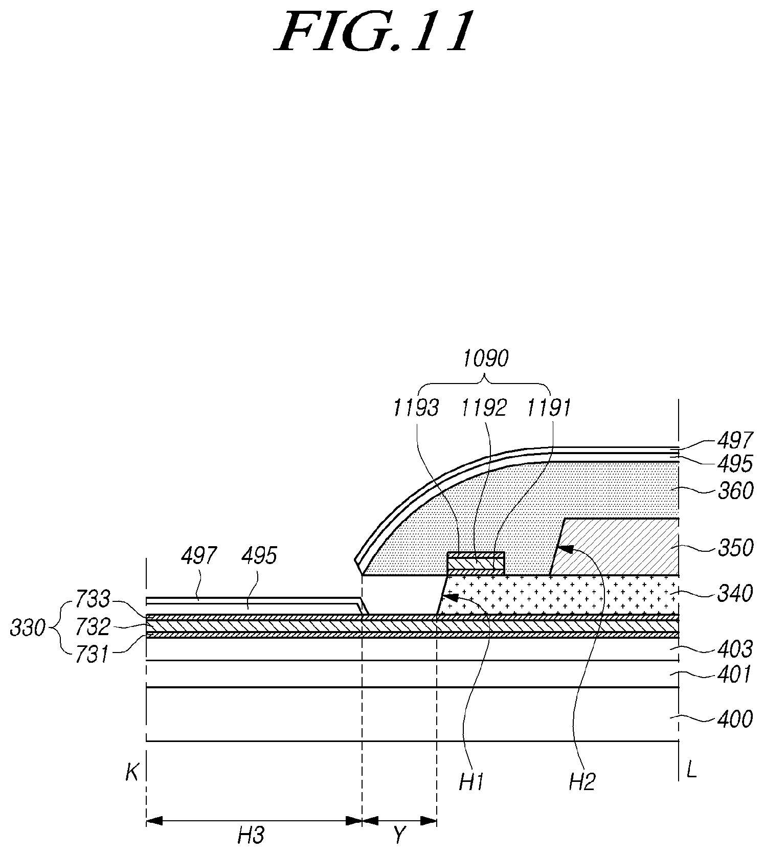 Patent US12171111 Figure 11 – Display panel and electroluminescent display device including the same