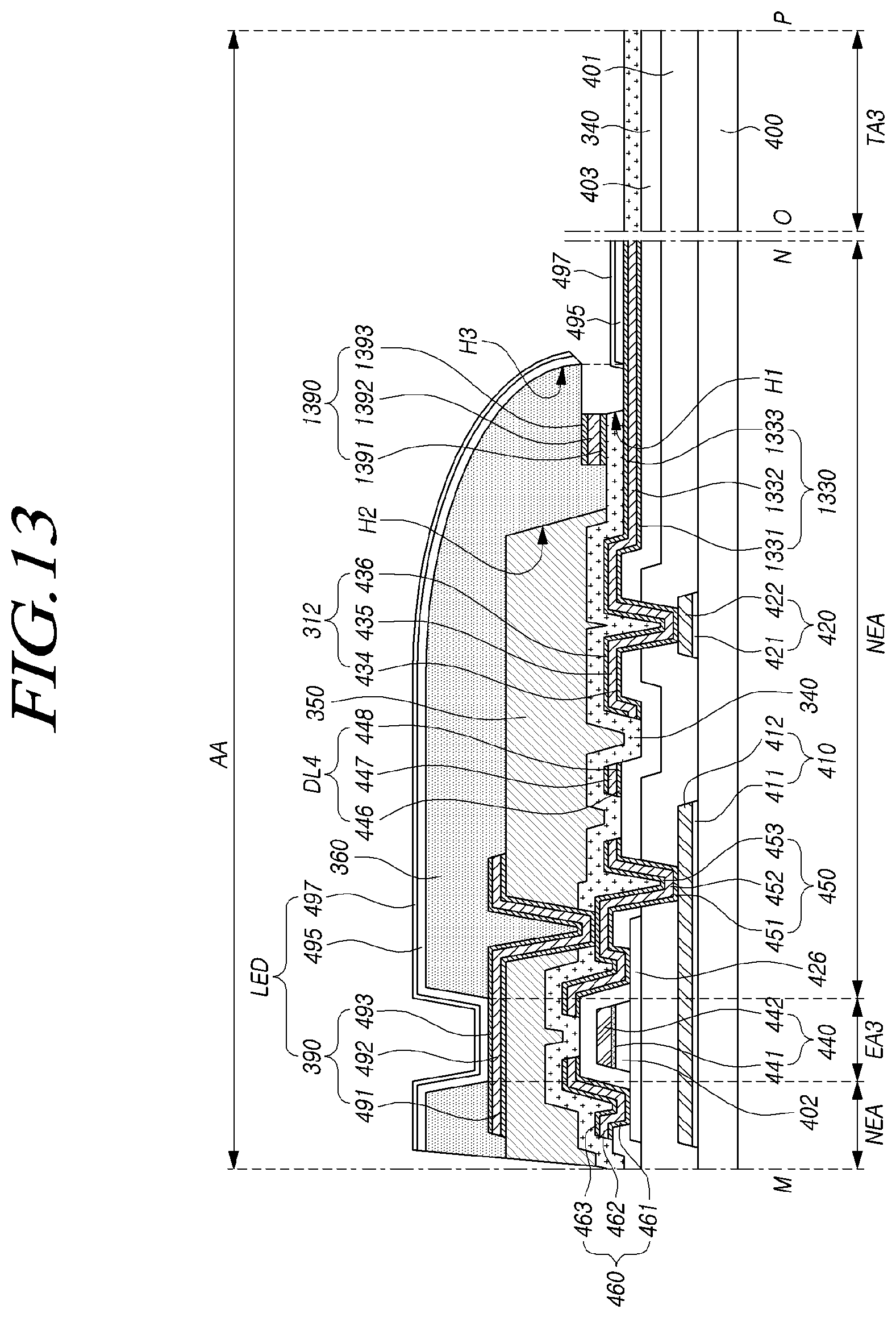 Patent US12171111 Figure 13 – Display panel and electroluminescent display device including the same