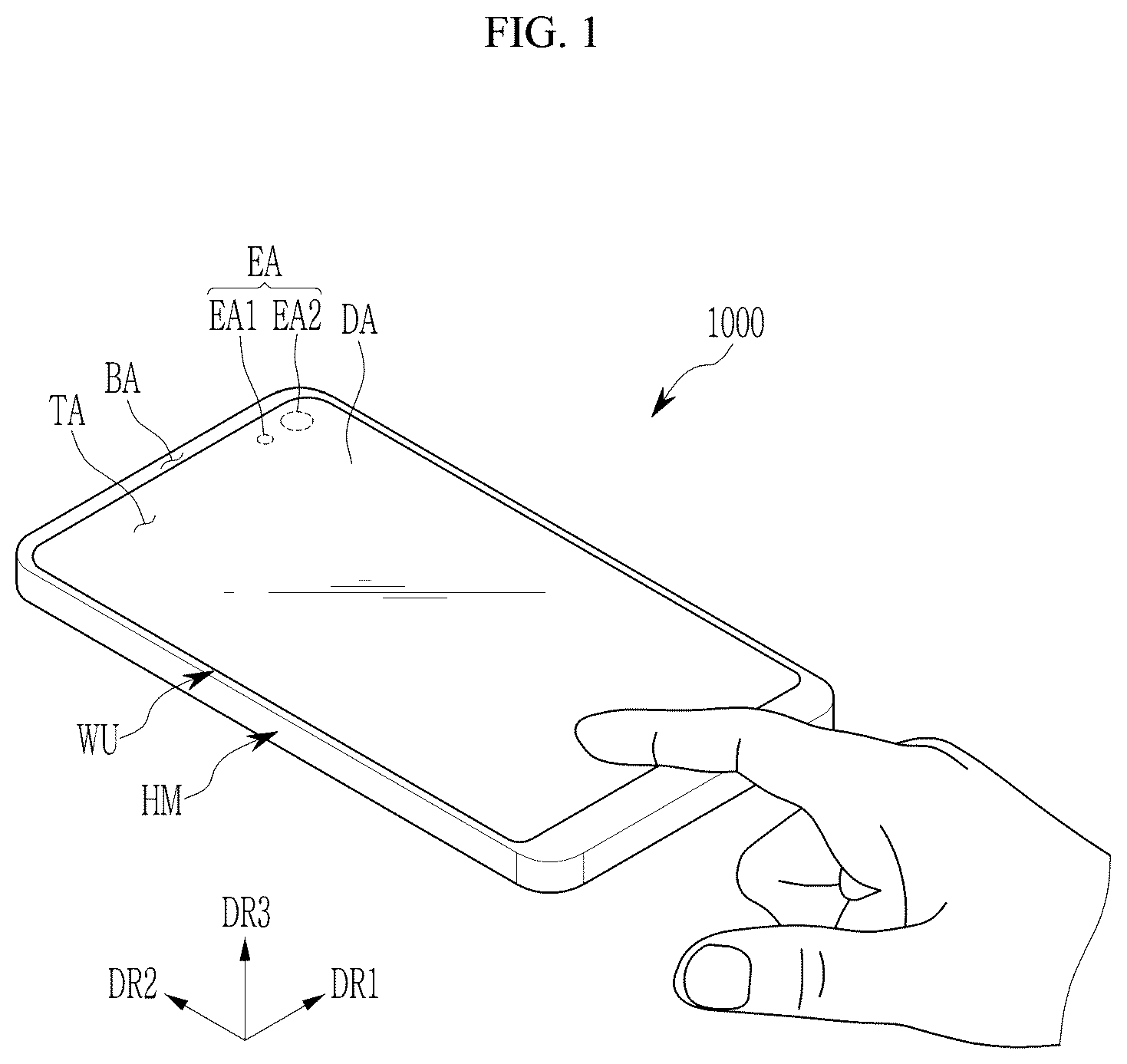 Patent US12171131 — Display device including insulating layer defining opening — Figure 1