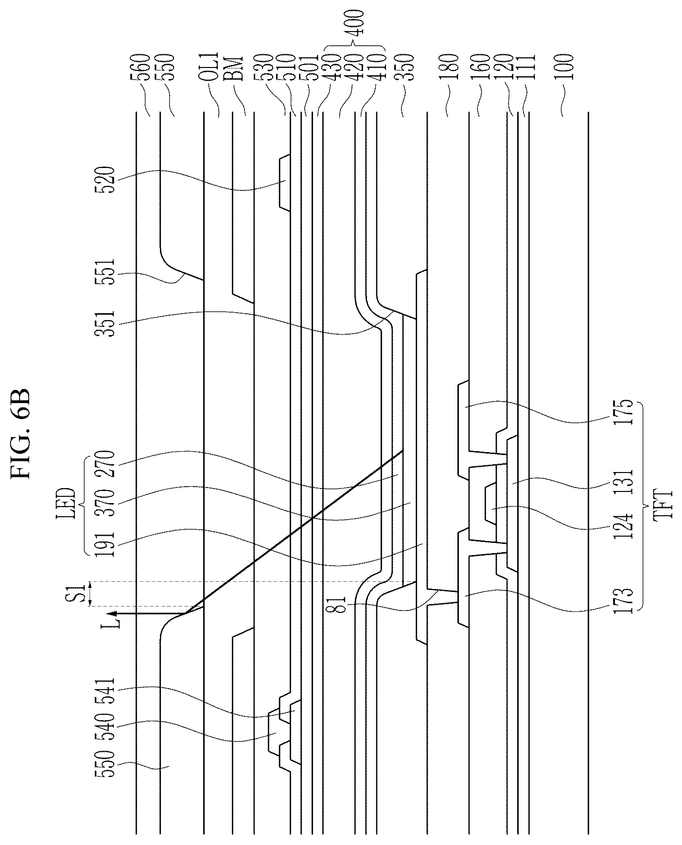 Patent US12171131 Figure 7 – Display device including insulating layer defining opening