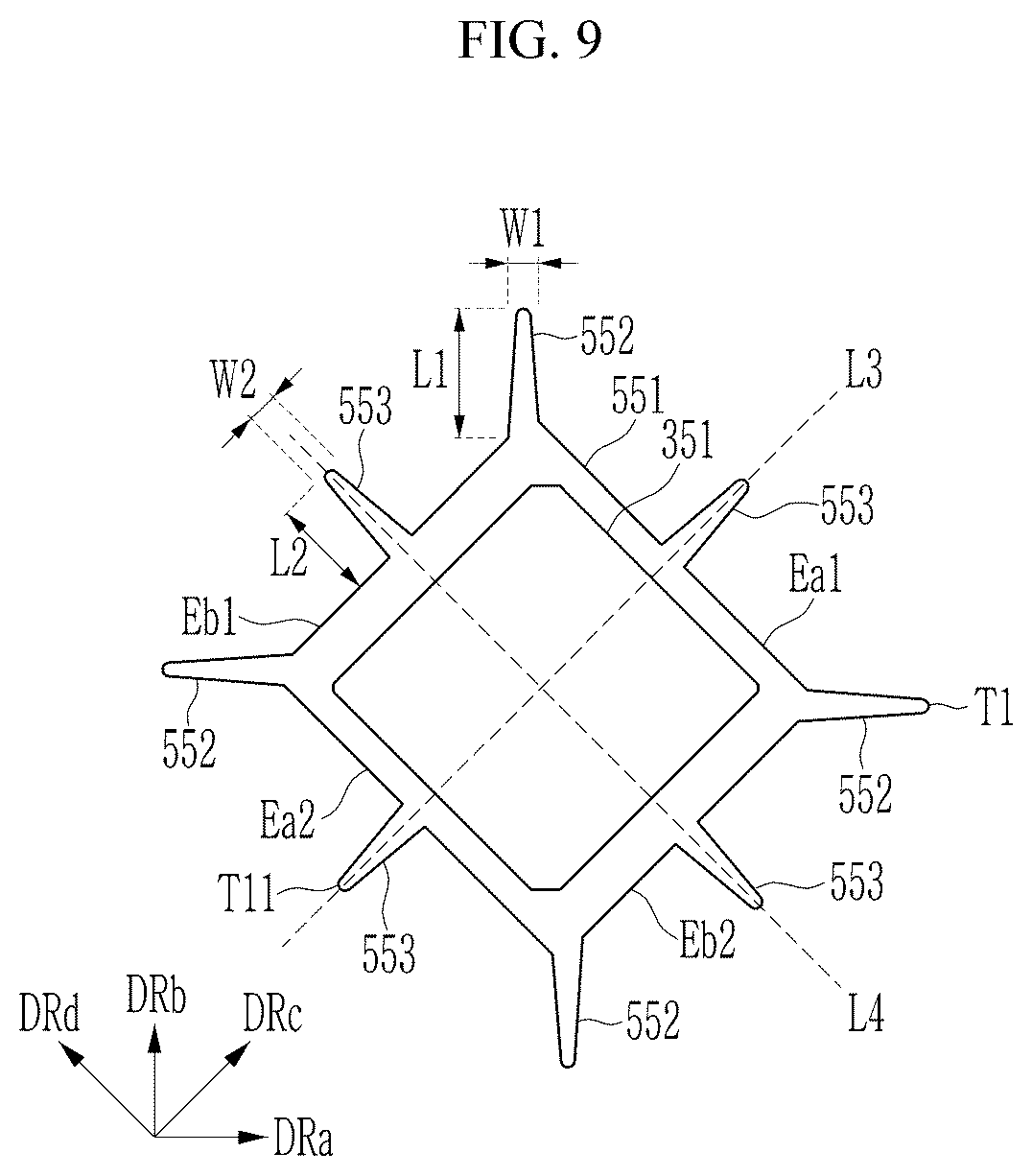 Patent US12171131 Figure 10 – Display device including insulating layer defining opening