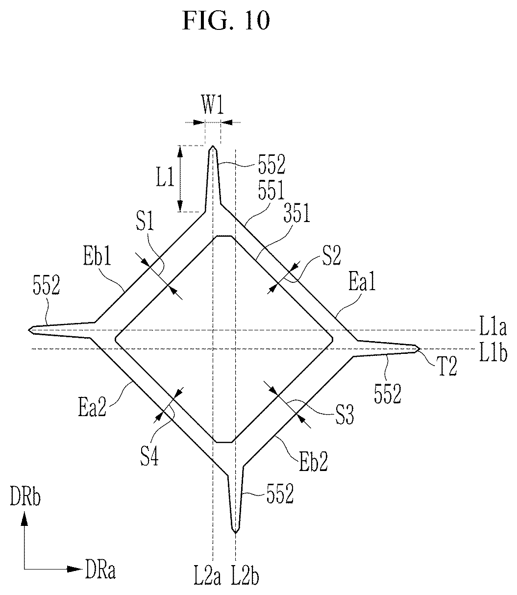 Patent US12171131 Figure 11 – Display device including insulating layer defining opening