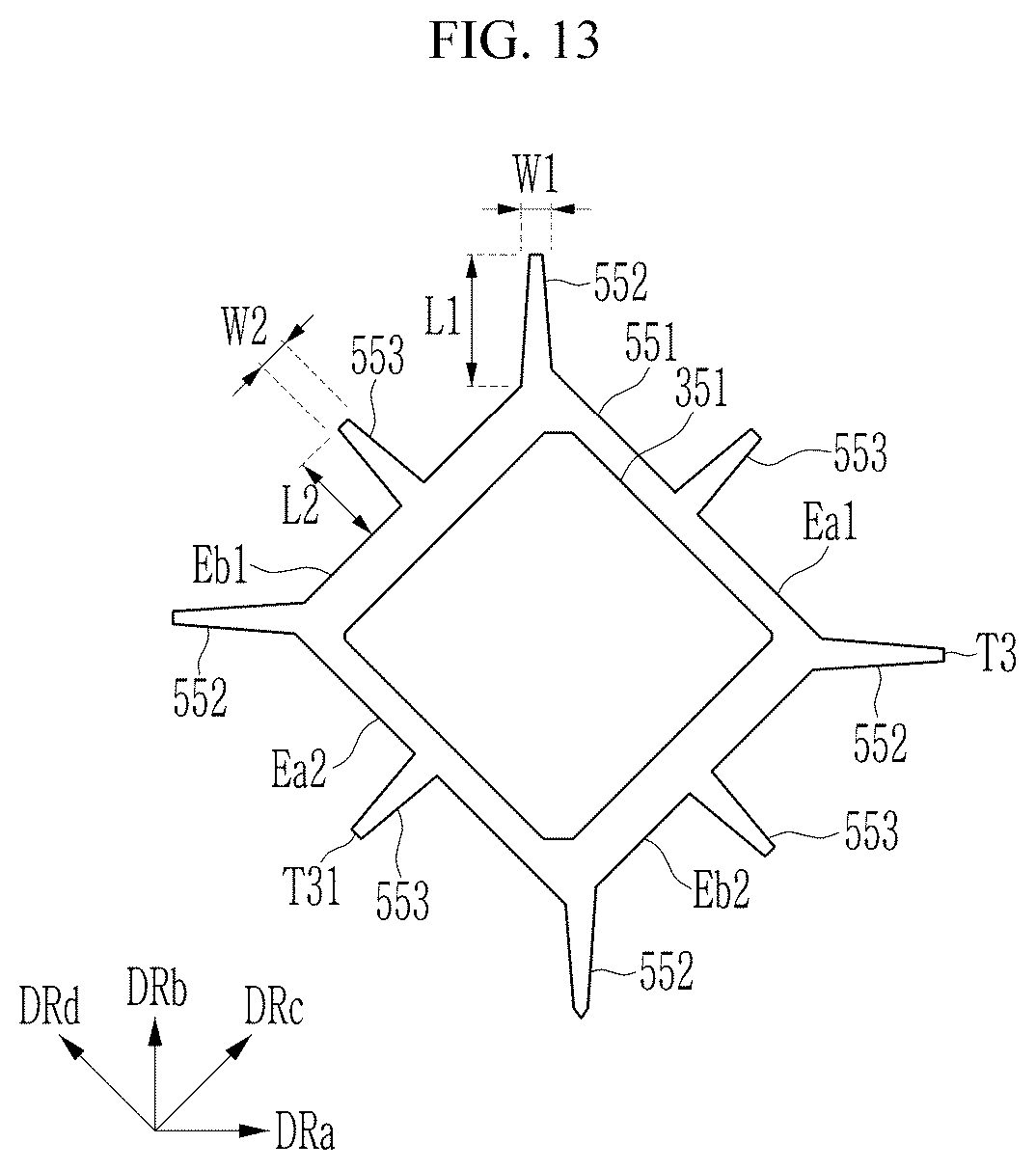 Patent US12171131 Figure 14 – Display device including insulating layer defining opening
