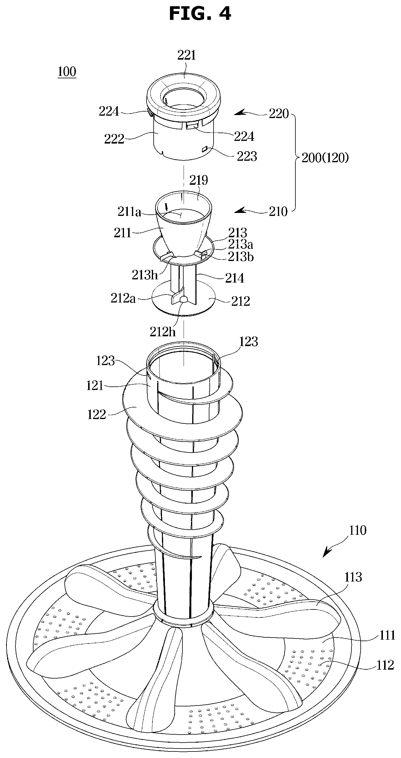Patent US12173445 Figure 4 – Washing machine