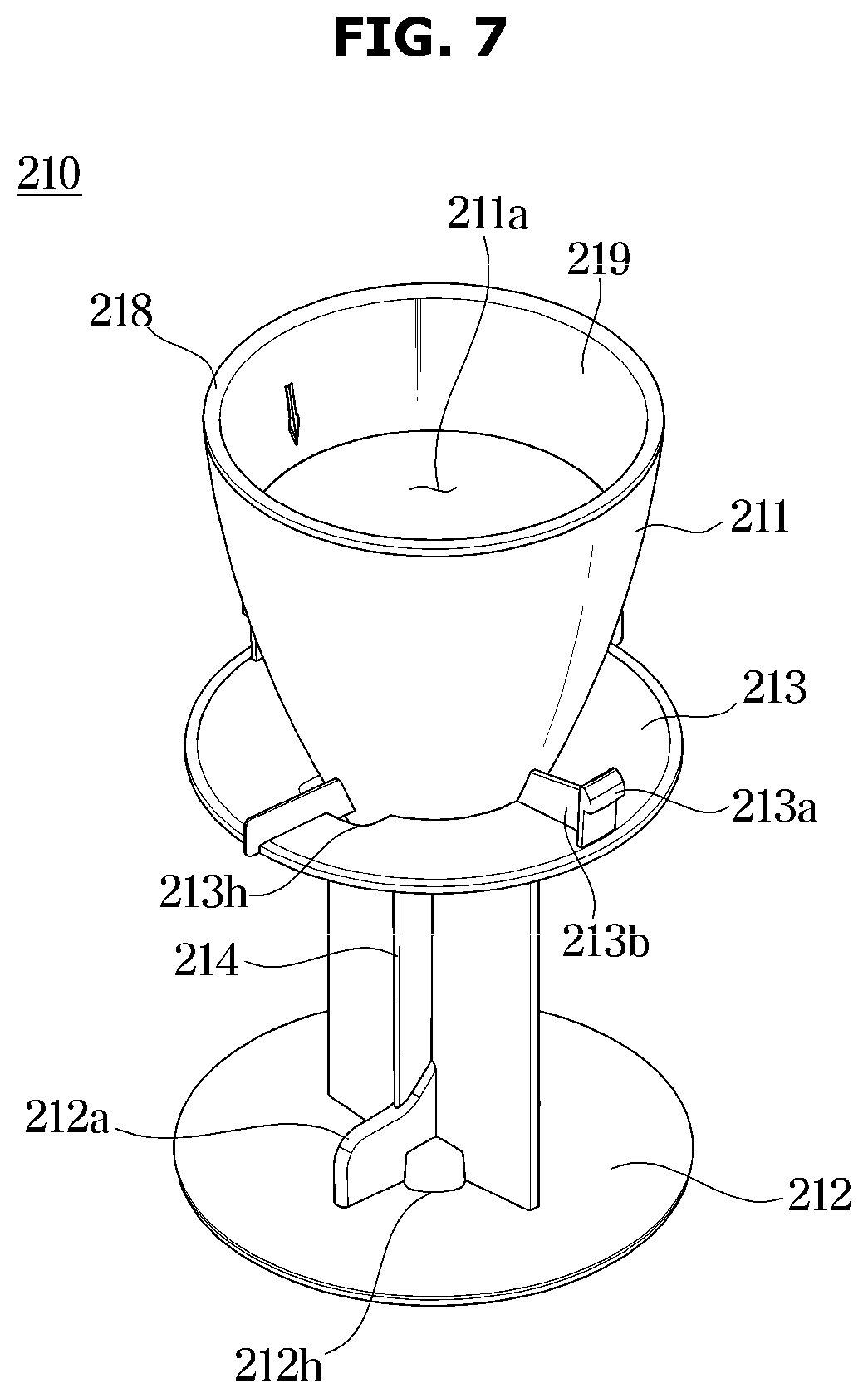 Patent US12173445 Figure 7 – Washing machine