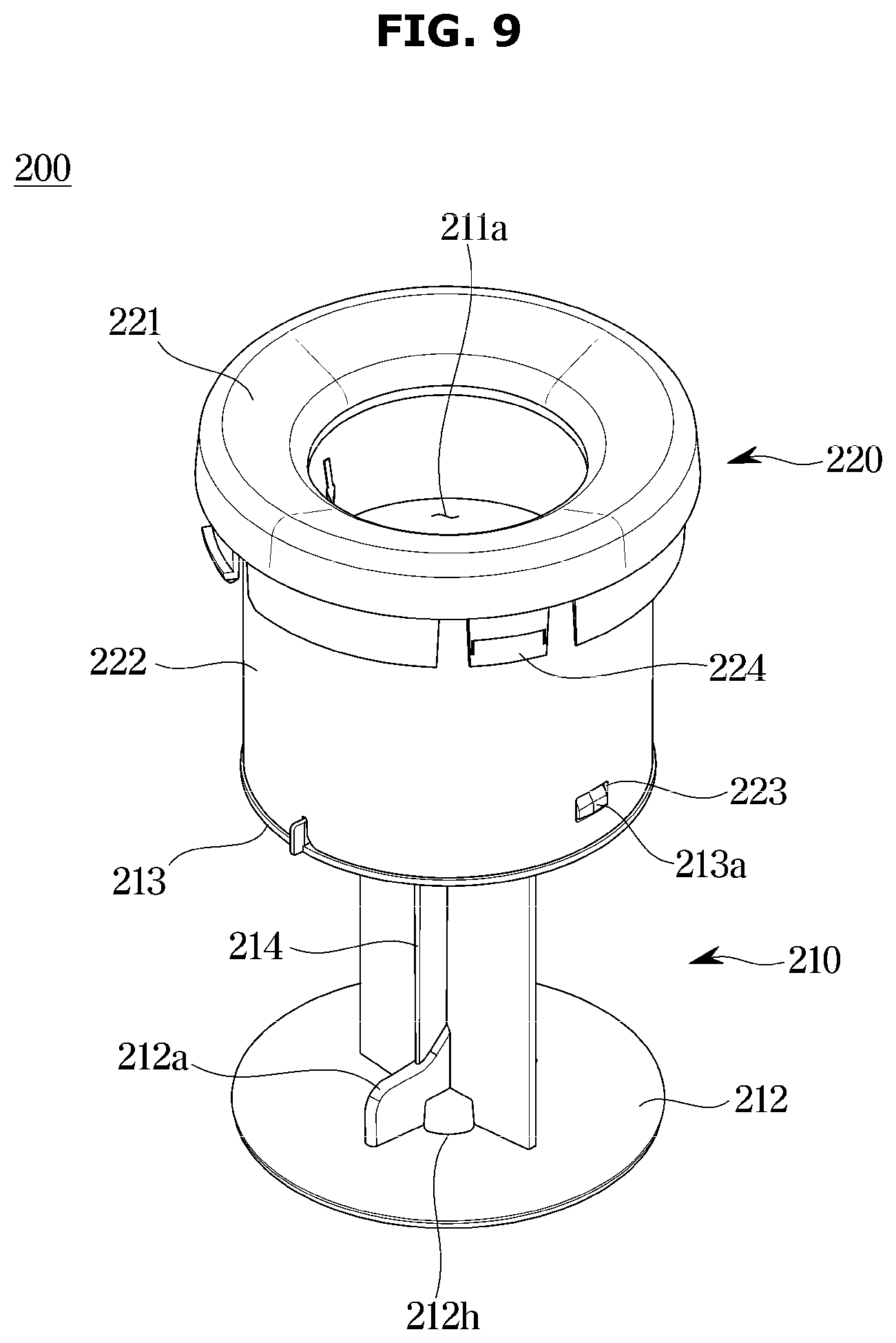 Patent US12173445 Figure 9 – Washing machine