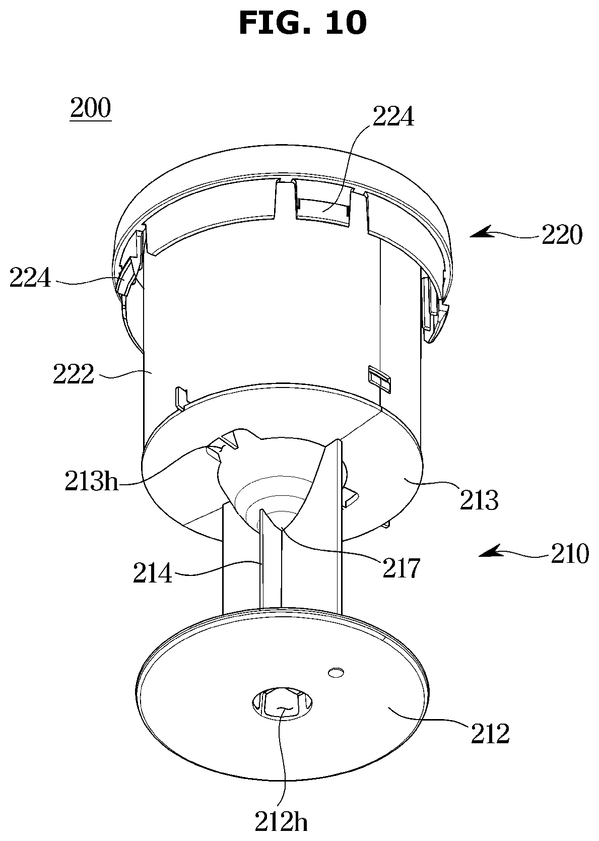 Patent US12173445 Figure 10 – Washing machine