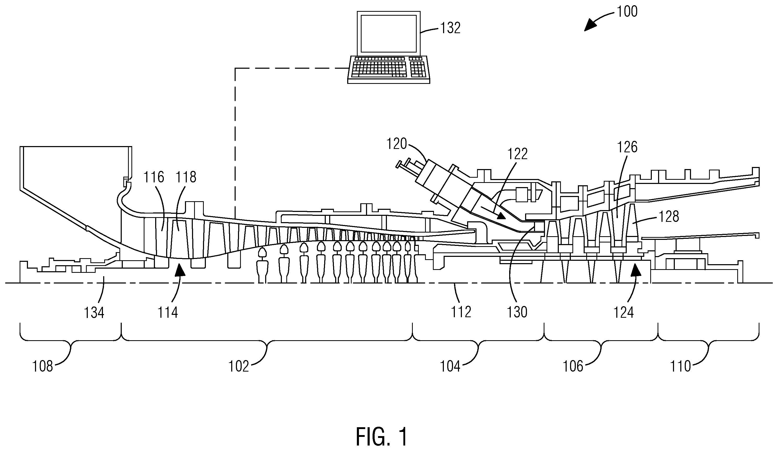 Patent US12173619 Figure 1 – Turbine component having platform cooling circuit