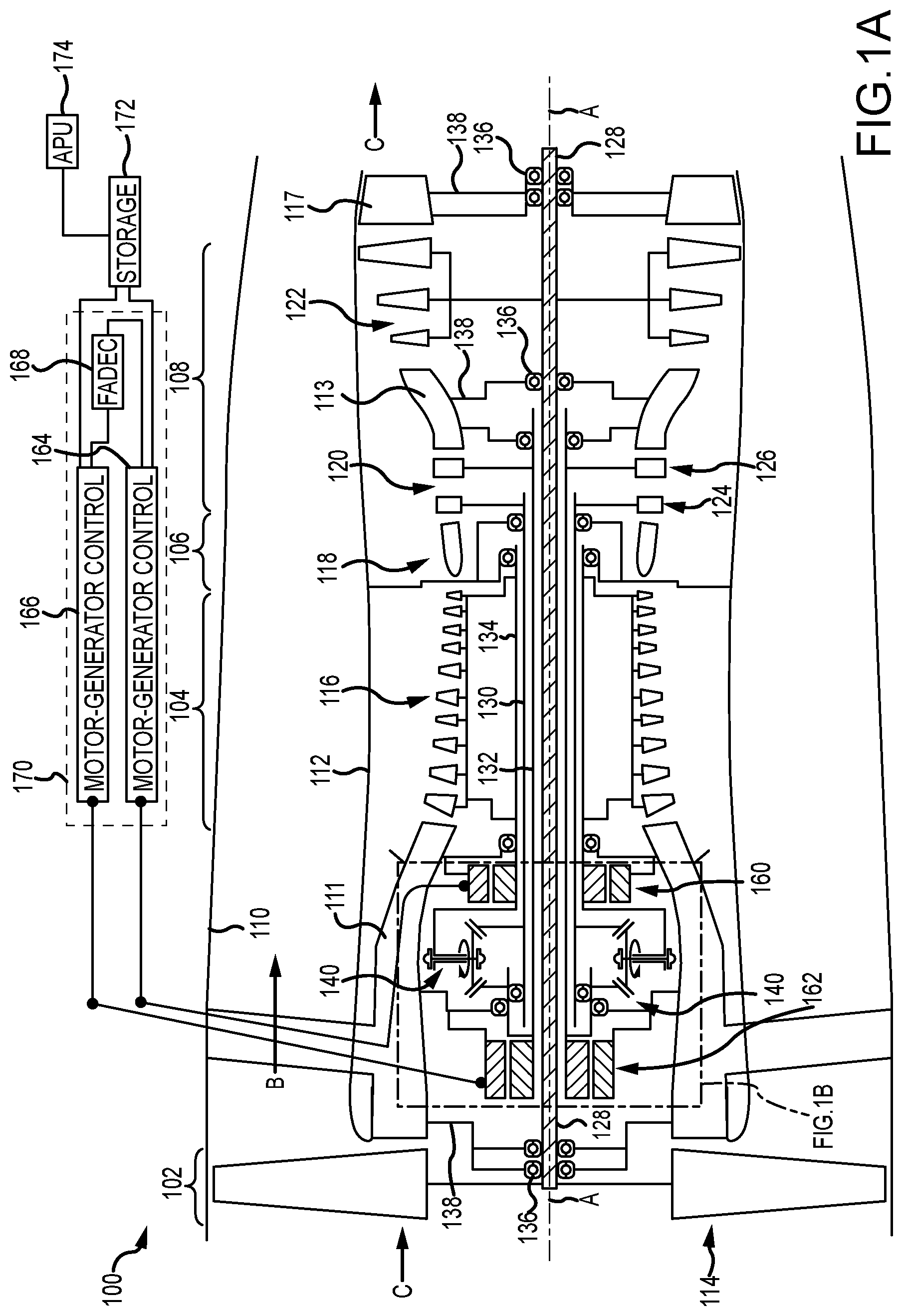 Patent US12173644 Figure 1 – Augmented drive of compressors via differential and multistage turbine