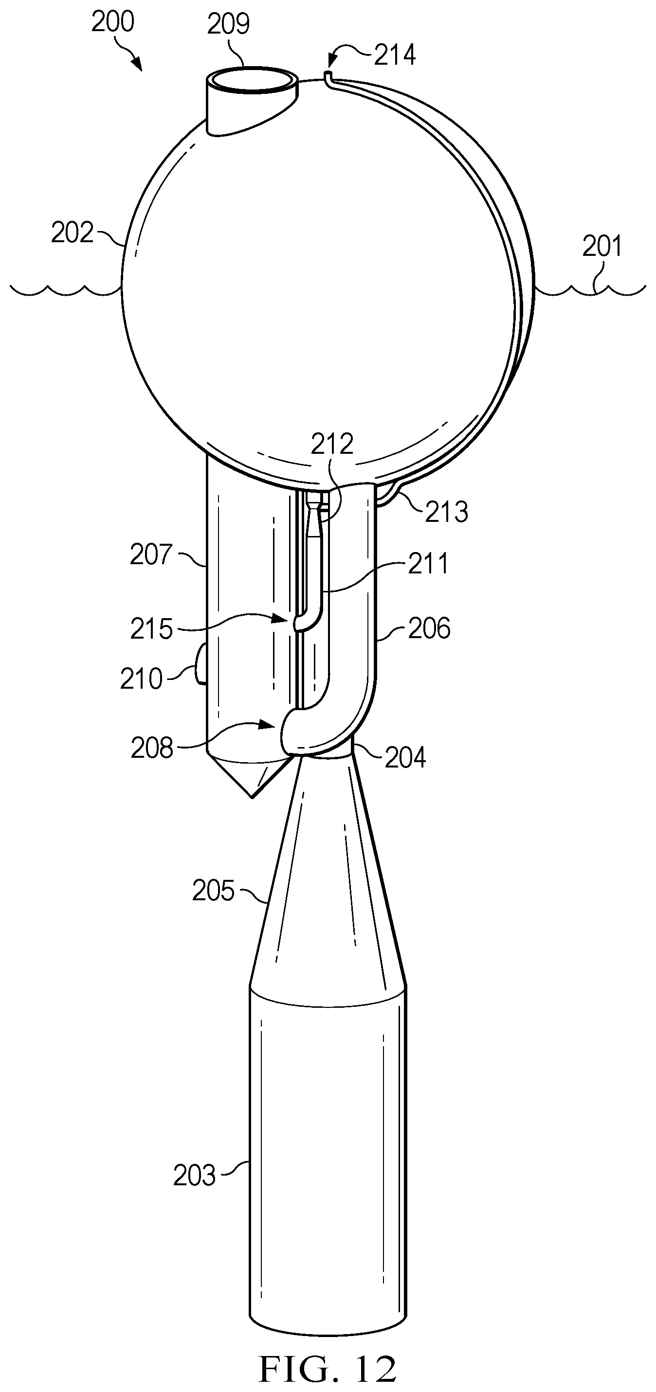Patent US12173683 Figure 12 – Pressure-regulating hydrodynamic pump and wave engine