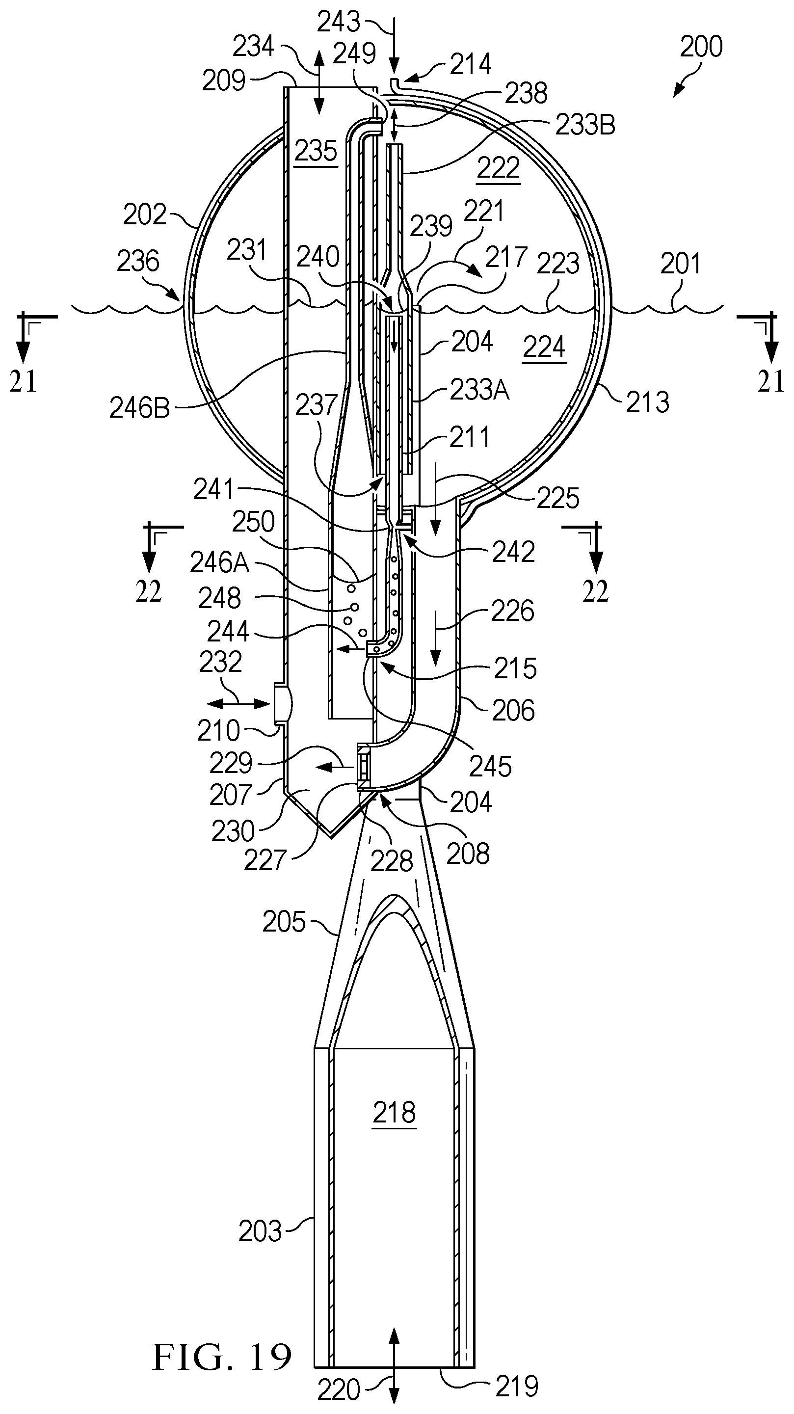 Patent US12173683 Figure 19 – Pressure-regulating hydrodynamic pump and wave engine