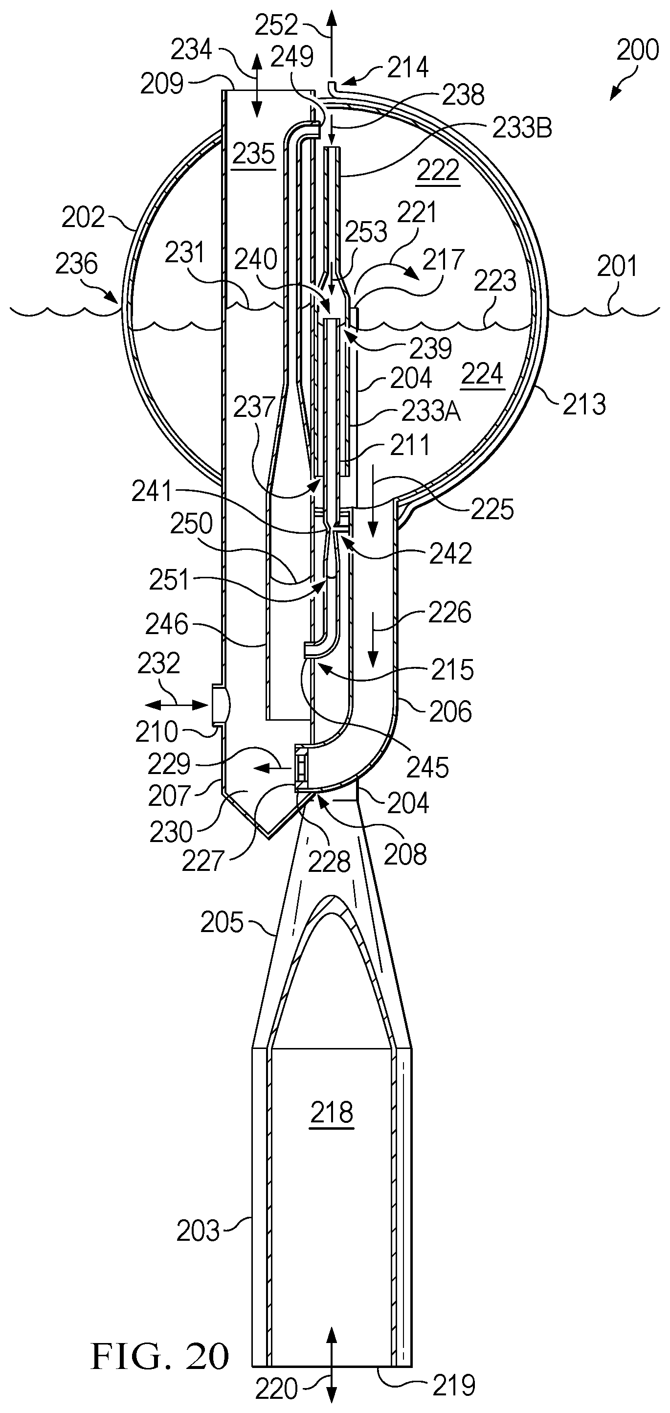 Patent US12173683 Figure 20 – Pressure-regulating hydrodynamic pump and wave engine