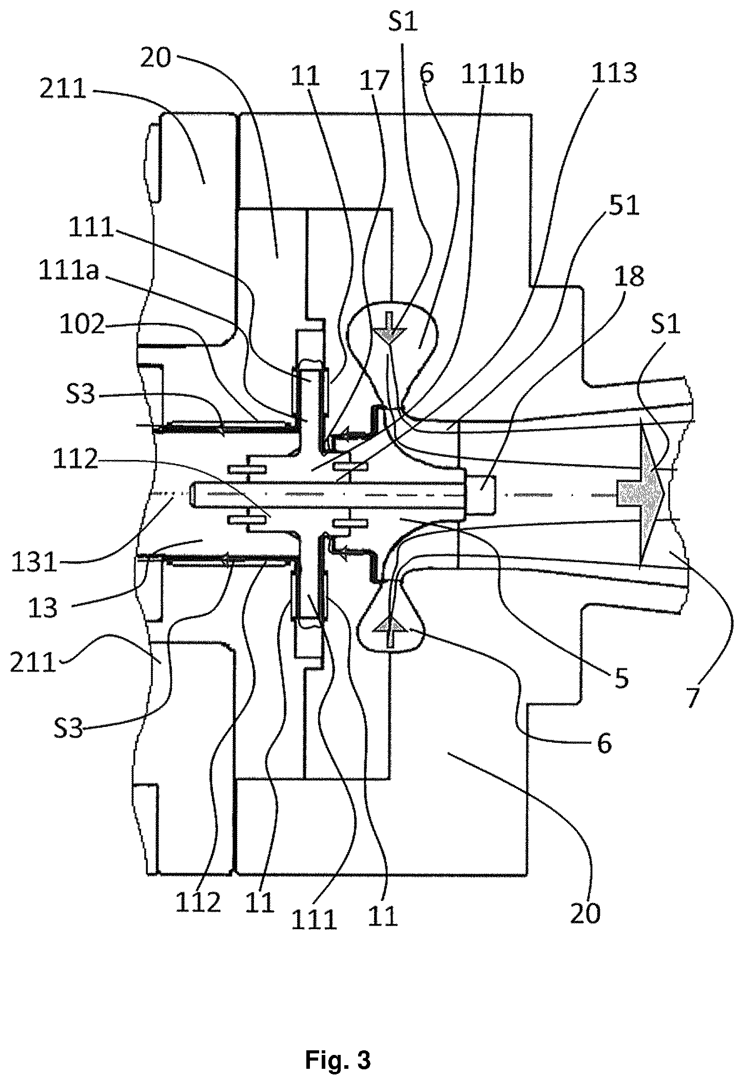 Patent US12173722 Figure 3 – Turbo compressor assembly of a cooling machine