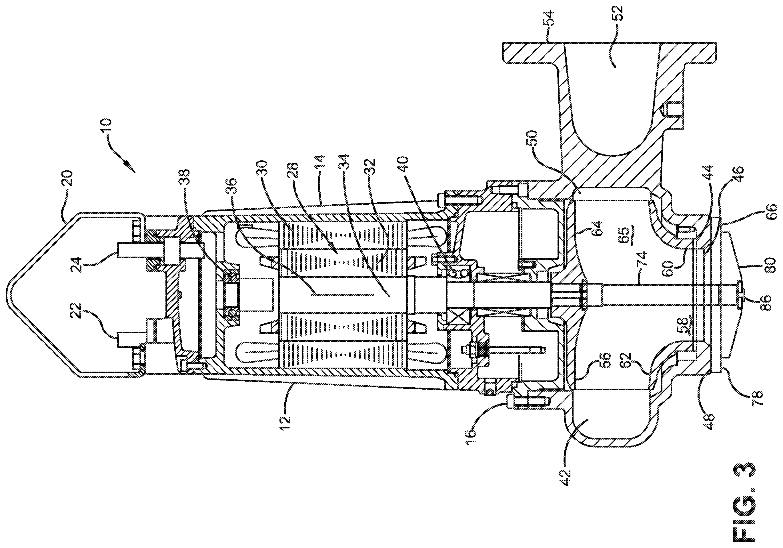 Patent US12173728 Figure 3 – Submersible pump with external slicer