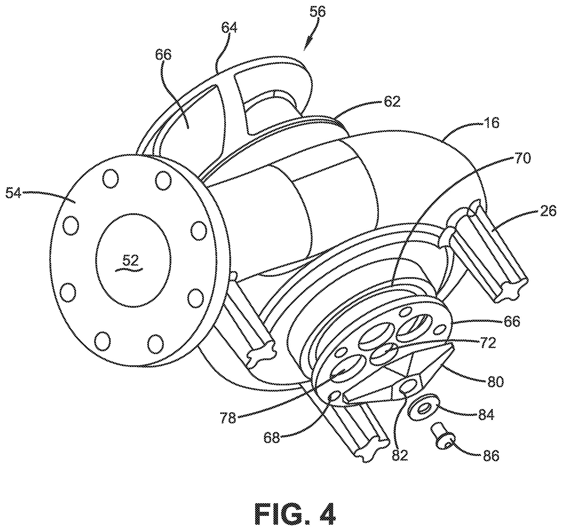 Patent US12173728 Figure 4 – Submersible pump with external slicer