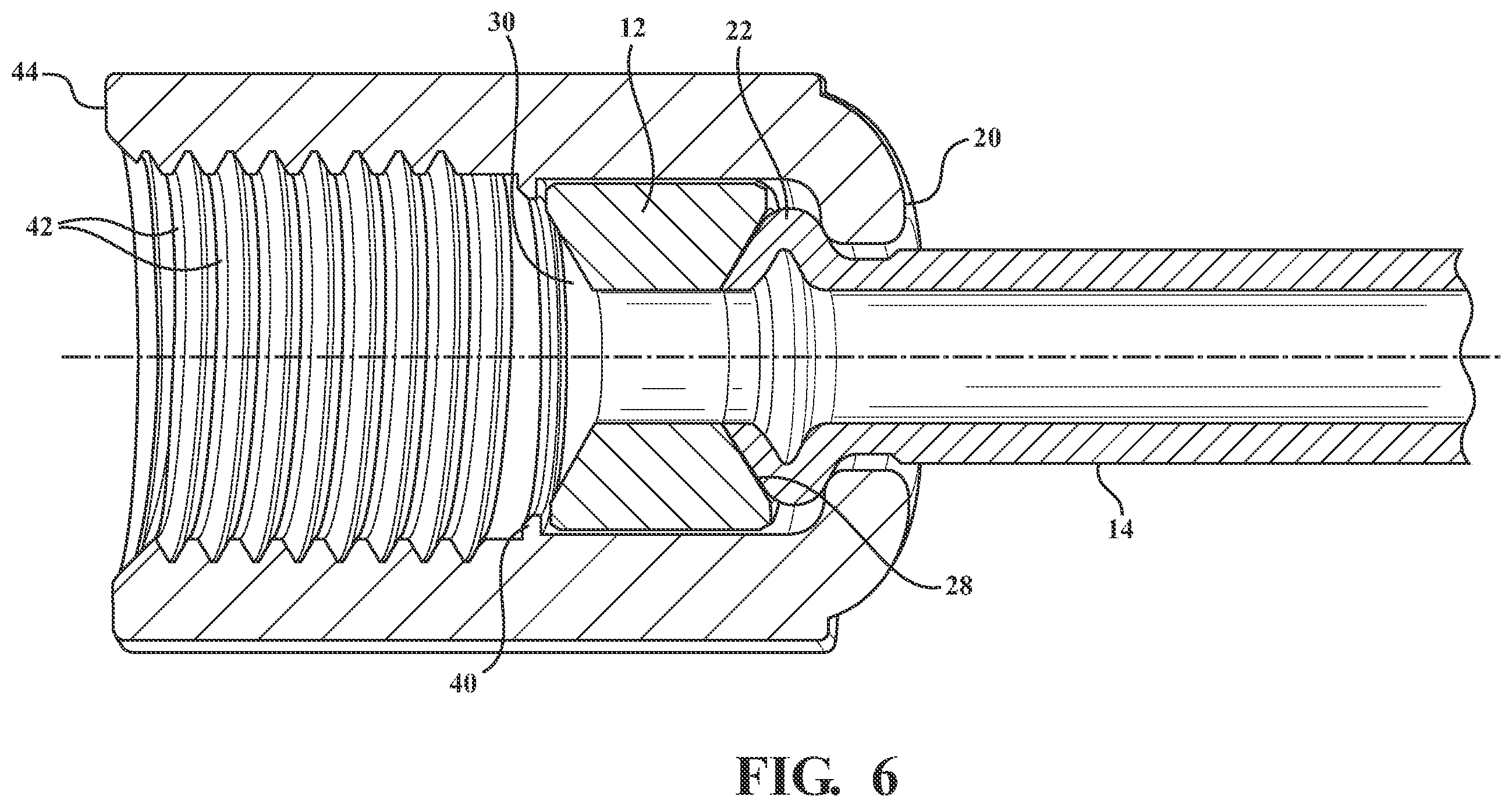 Patent US12173814 Figure 6 – Female ISO flare union with integrated mating brake ISO F flare port