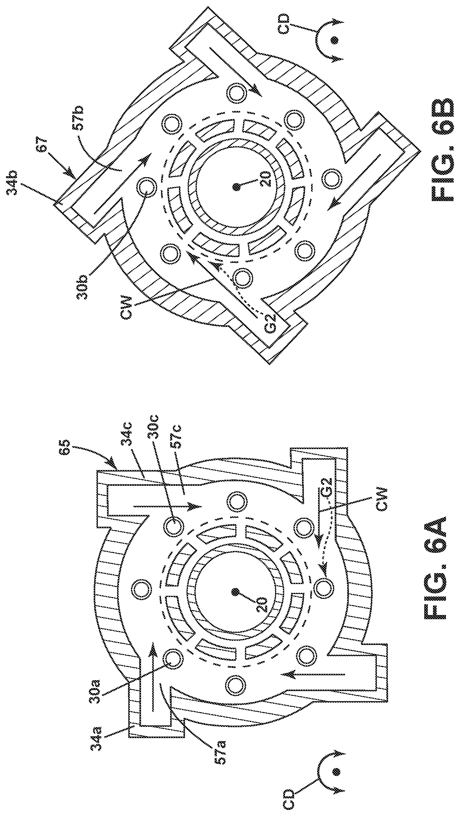 Patent US12173898 Figure 6 – Combustion section with a primary combustor and a set of secondary combustors