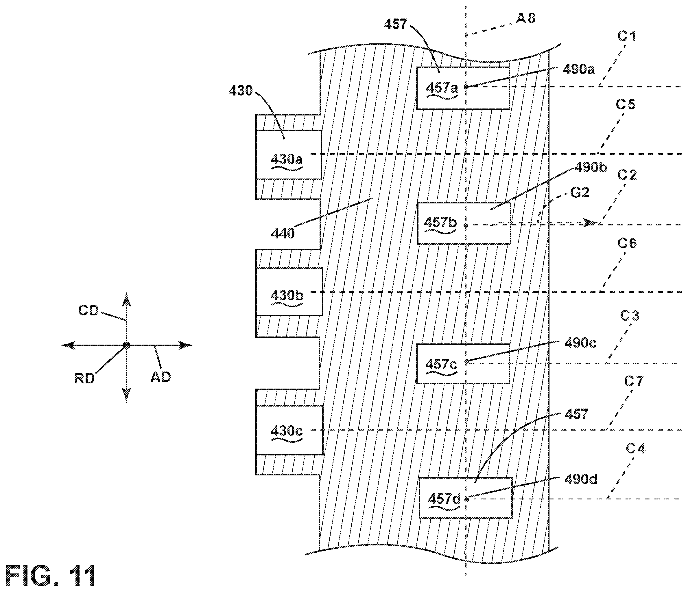 Patent US12173898 Figure 11 – Combustion section with a primary combustor and a set of secondary combustors