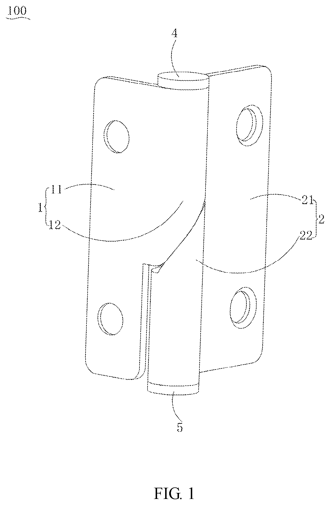 Patent US12173955 Figure 1 – Hinge and refrigeration equipment