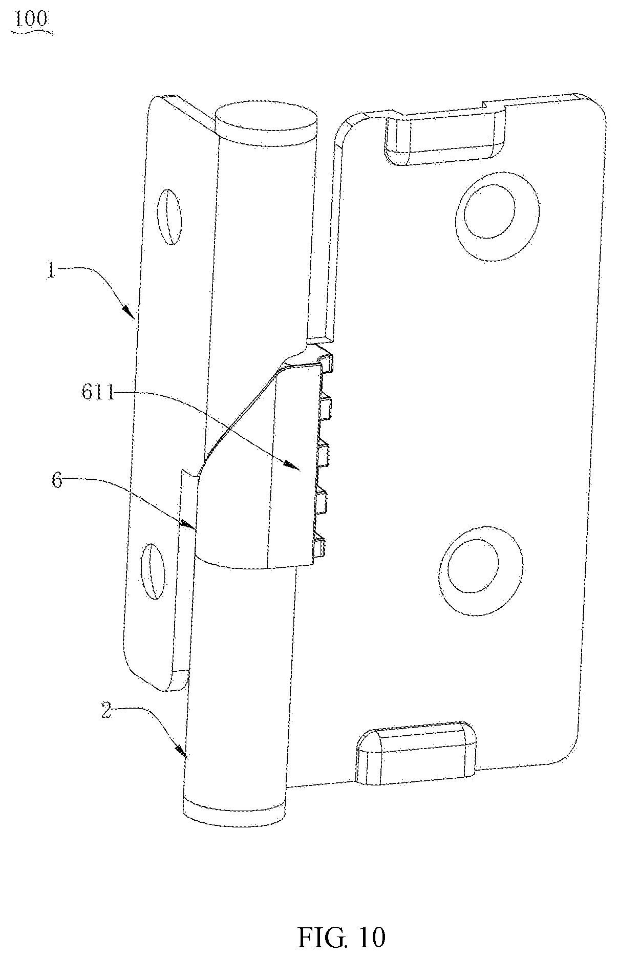 Patent US12173955 Figure 10 – Hinge and refrigeration equipment