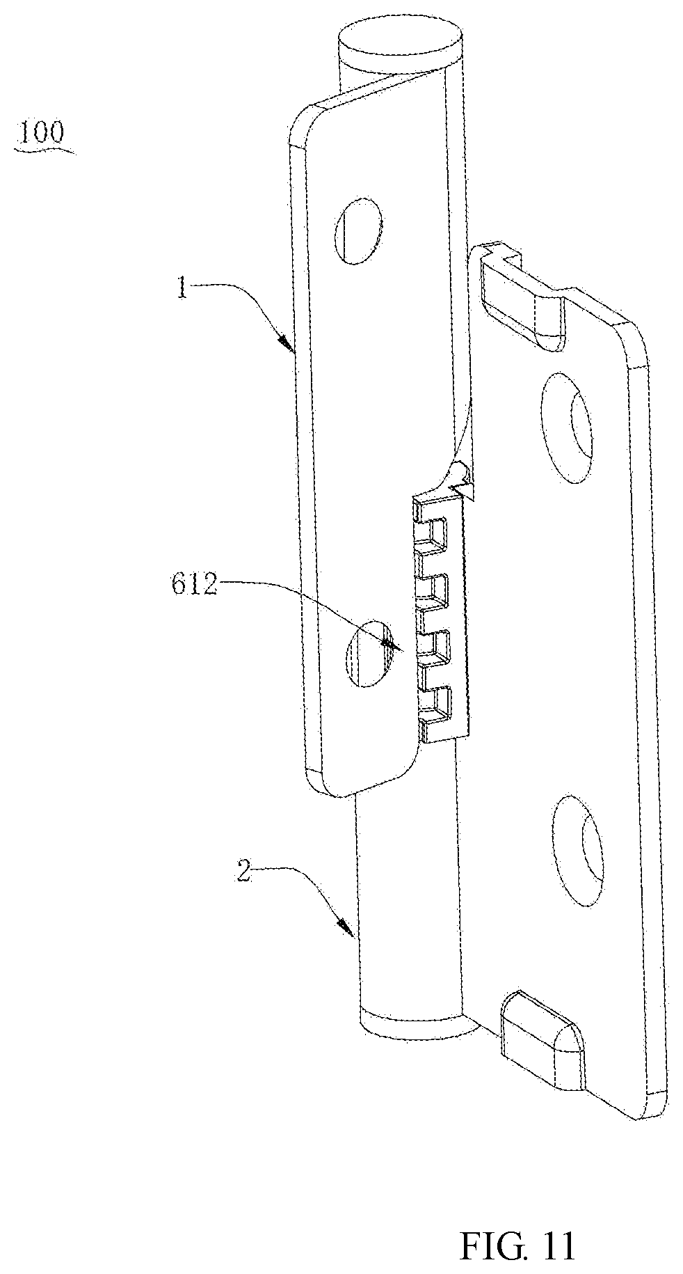 Patent US12173955 Figure 11 – Hinge and refrigeration equipment
