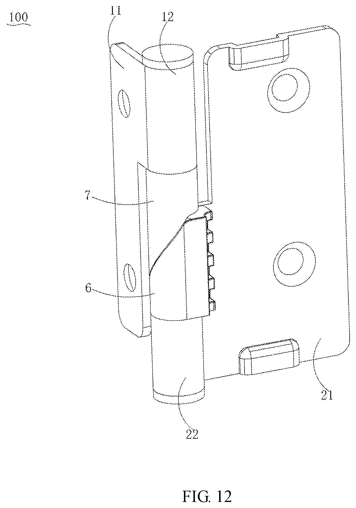 Patent US12173955 Figure 12 – Hinge and refrigeration equipment